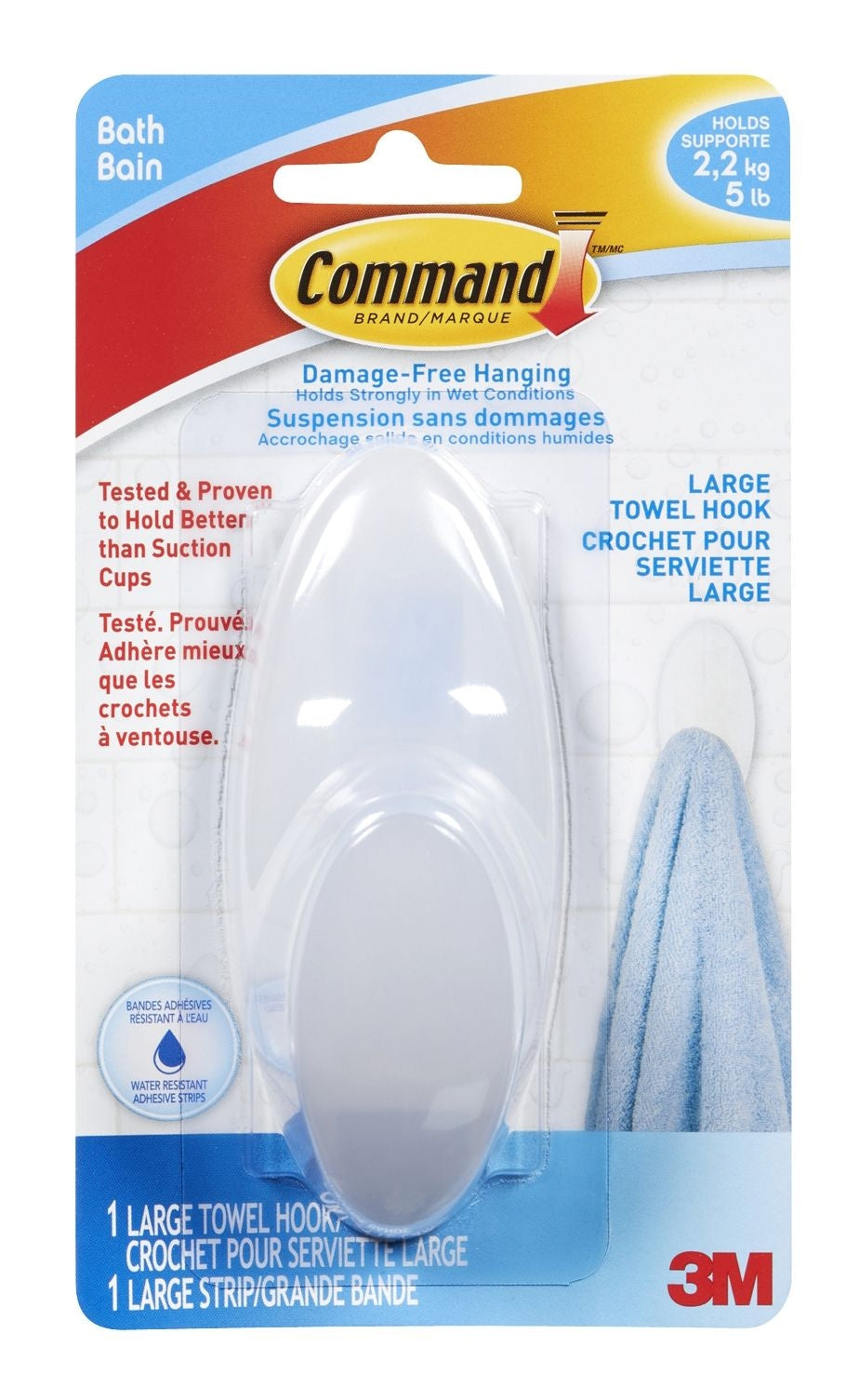3M Command Large Bathroom Hook O6W3 - product image 1