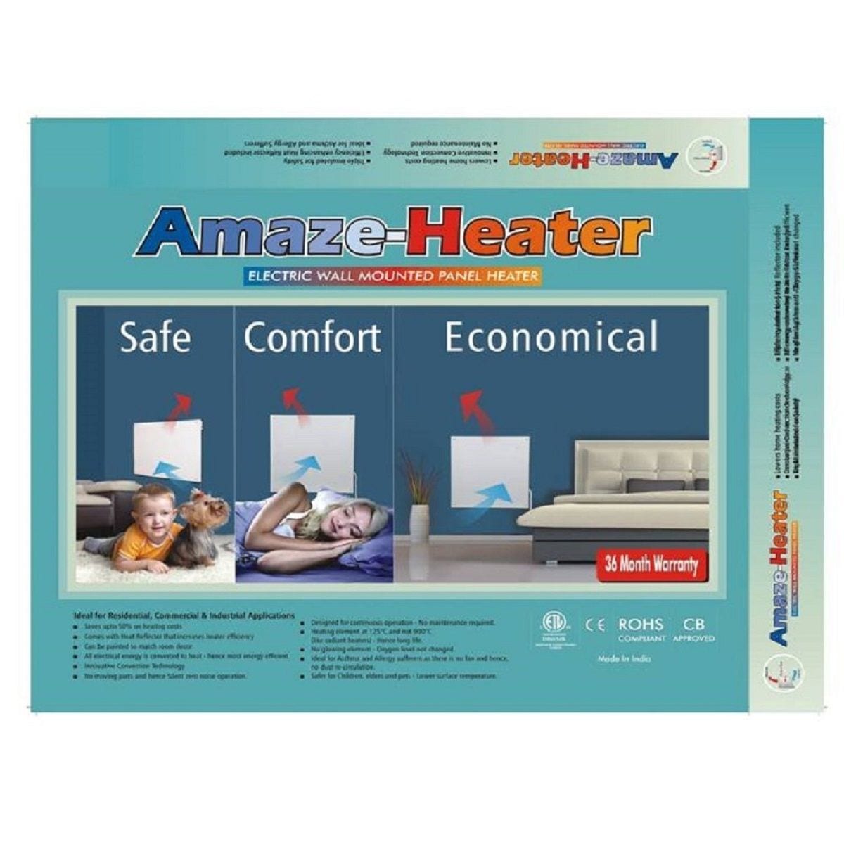 Heater Electric Heater with Plug-in Thermostat, 400W, White D3C1 - product image 2