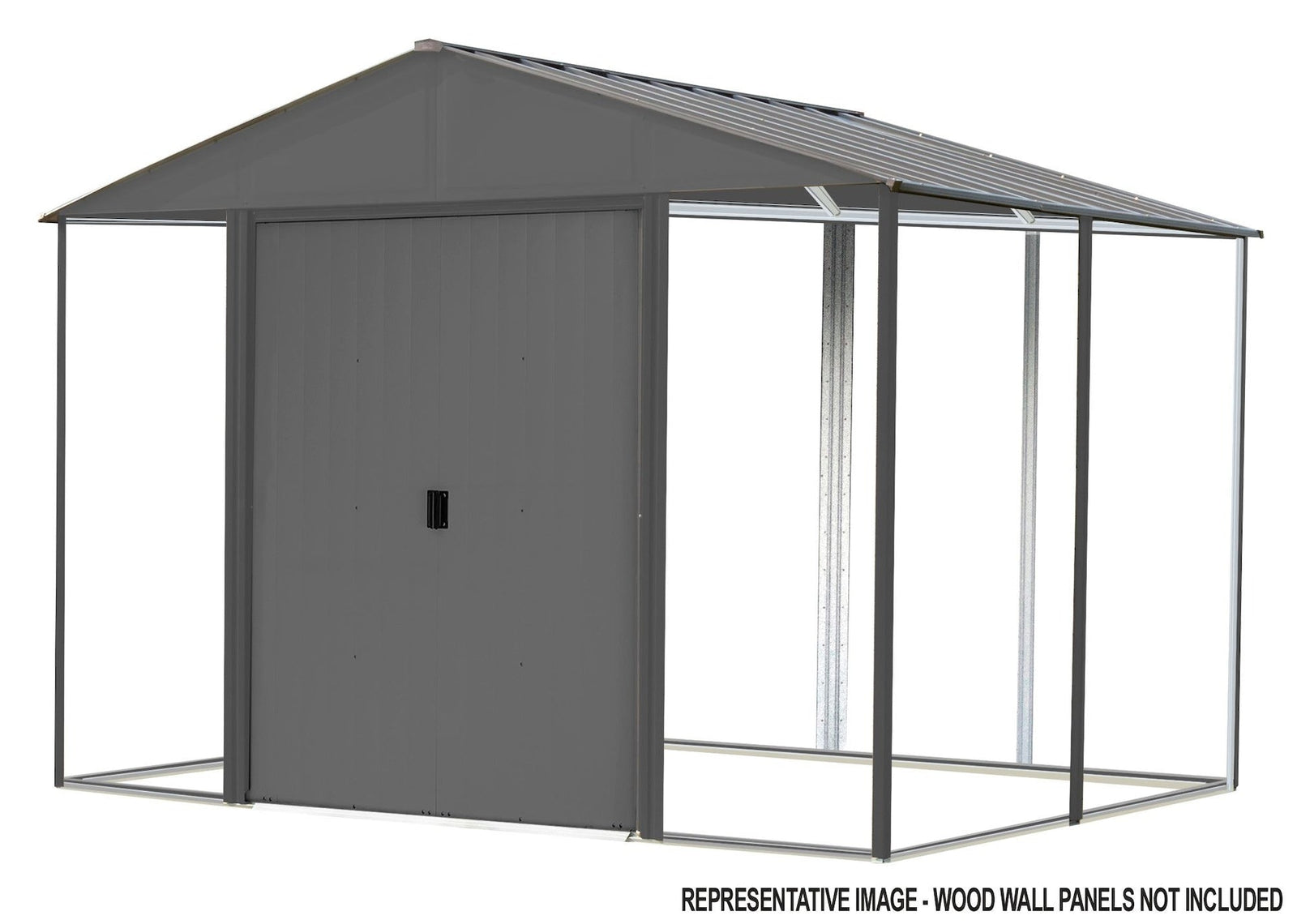 Ironwood Steel Hybrid Shed Kit, Anthracite, 8-ft x 8-ft L4J2 - product image 1