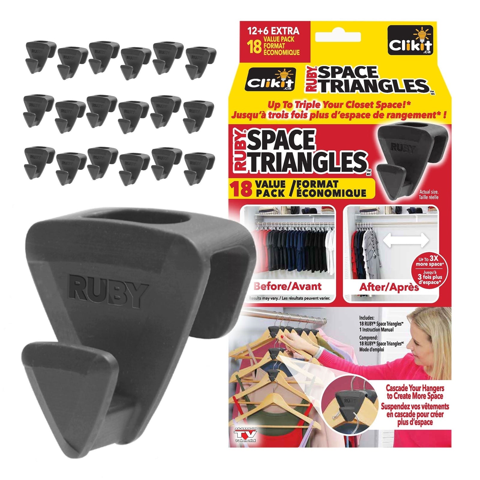Ruby Space Saver Triangles, Black, 18-pk L3P4 - product image 1
