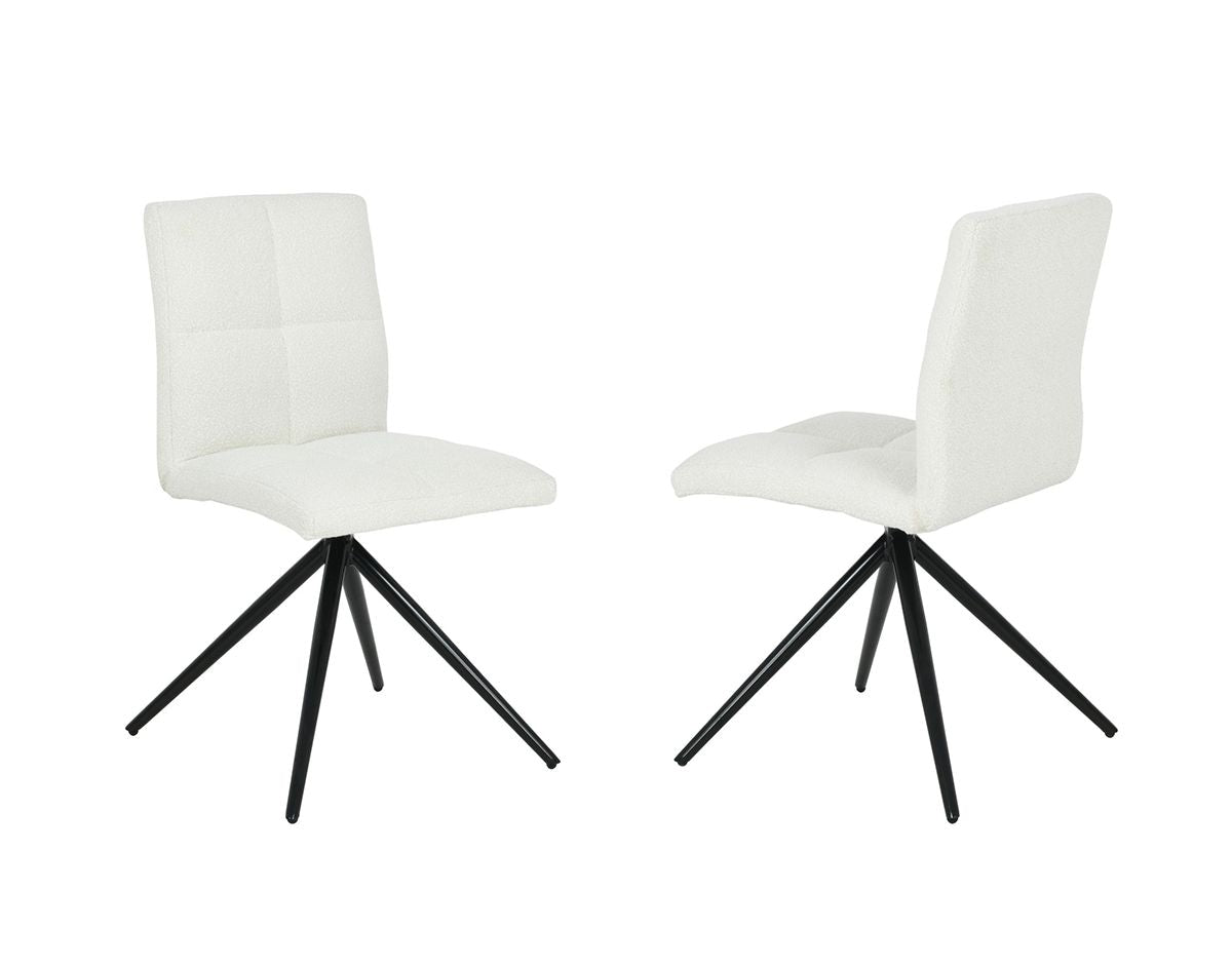 Ethan White Fabric Upholstered Armless Dining Chair, 2-pc B9Z1 - product image 4