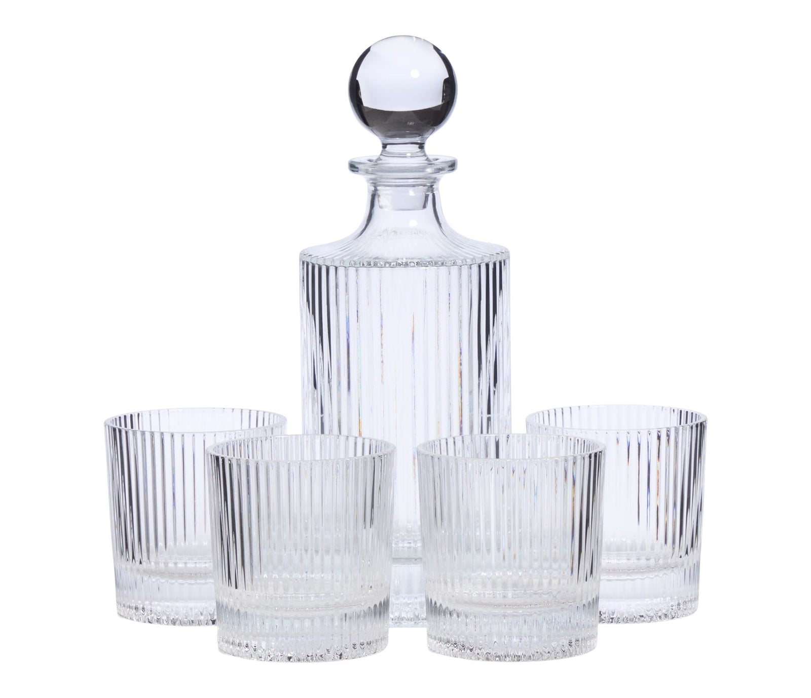 Fluted Decanter & Glasses Set, 5-pc S8H1 - product image 1