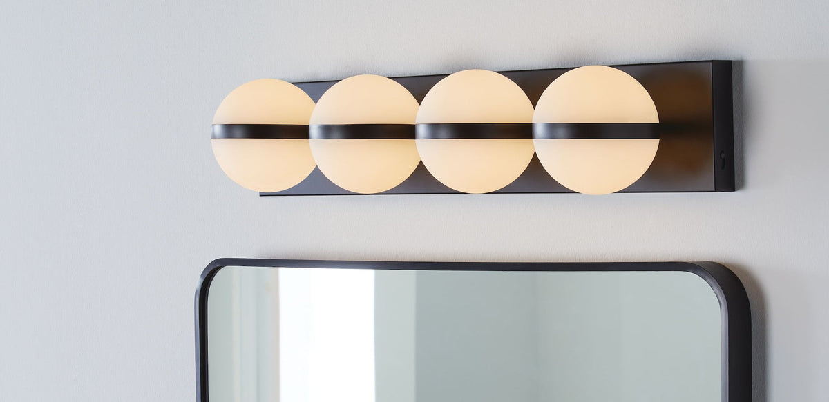 Orion 4-Light Vanity with Acrylic Glass, Black, 25-in M7H9 - product image 6