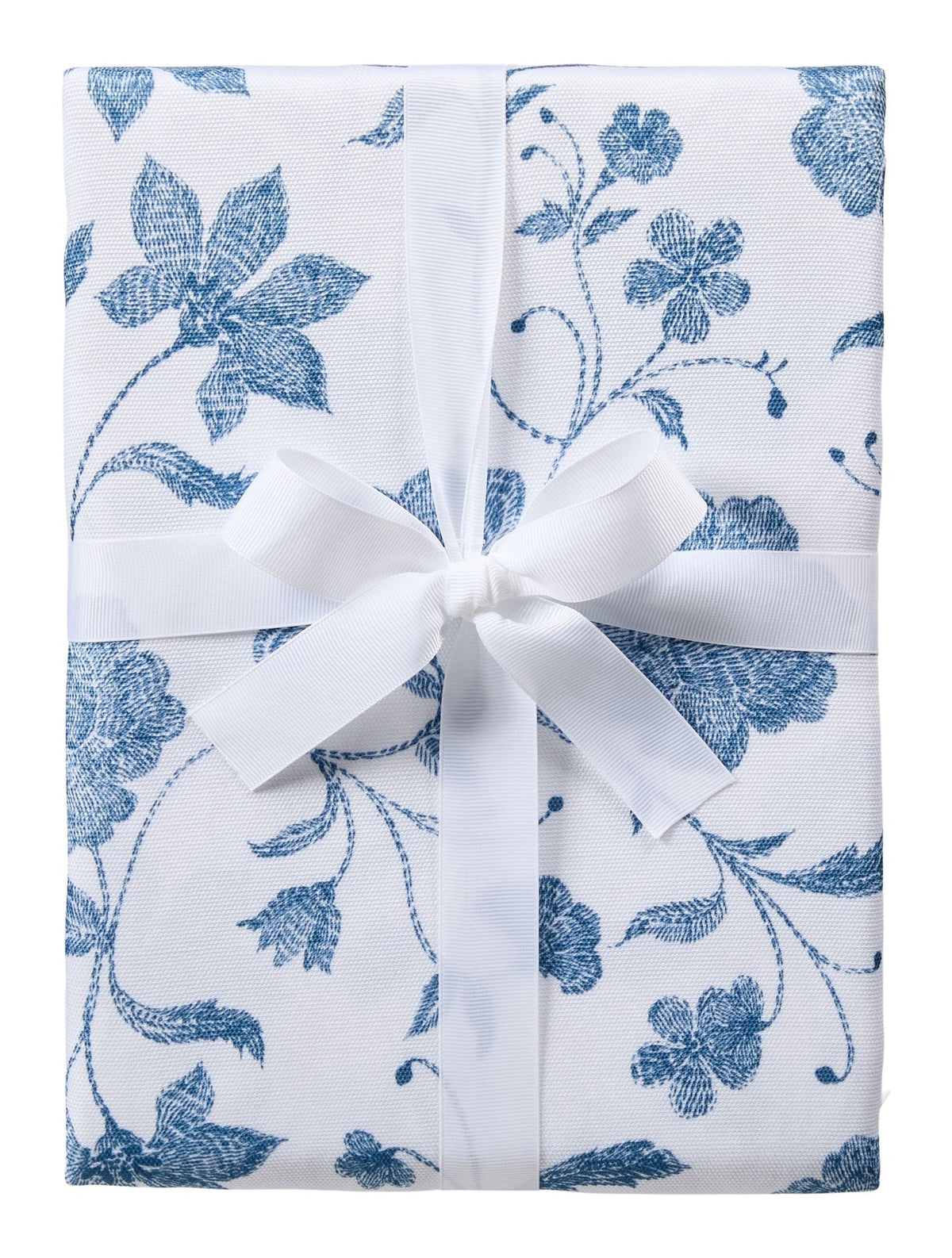 Spill Resistant Floral Print Table Cloth, Blue/White, 60-in x 104-in M0B8 - product image 1