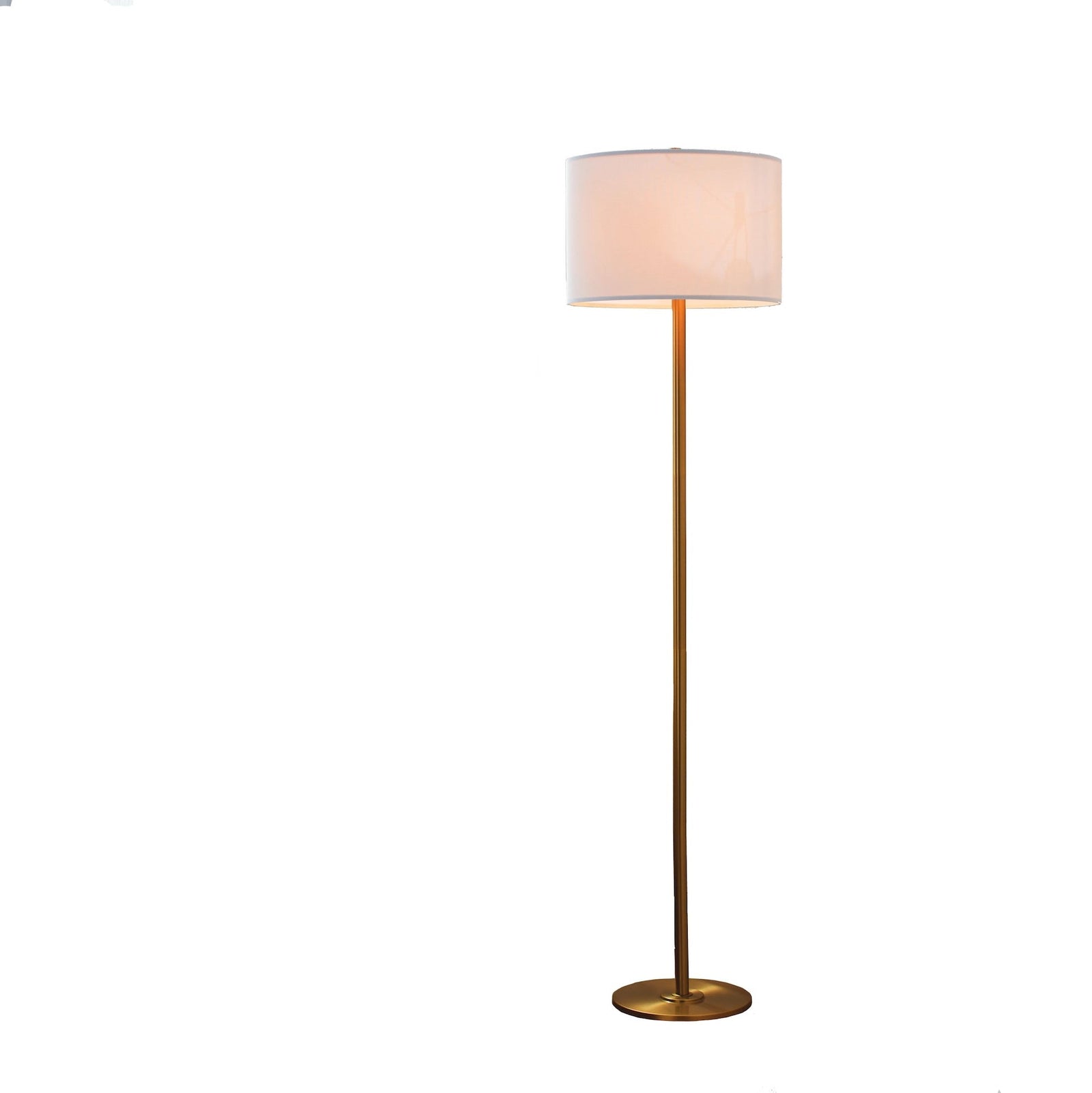 White Drum Shade Floor Lamp, 16-in, Metallic Gold/Matte Brass O5R8 - product image 3
