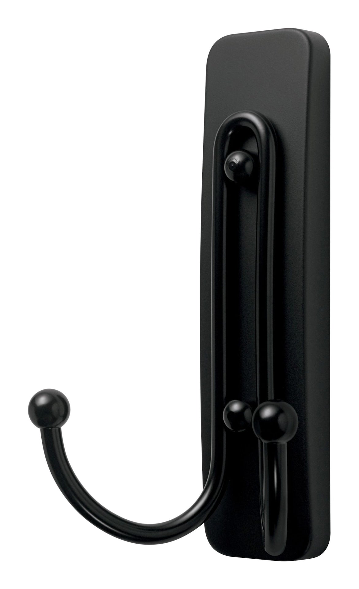 Large Double Hook with Adhesive Strips, Matte Black, 4-lbs, 1 Strip per Pack S6Z5 - product image 1