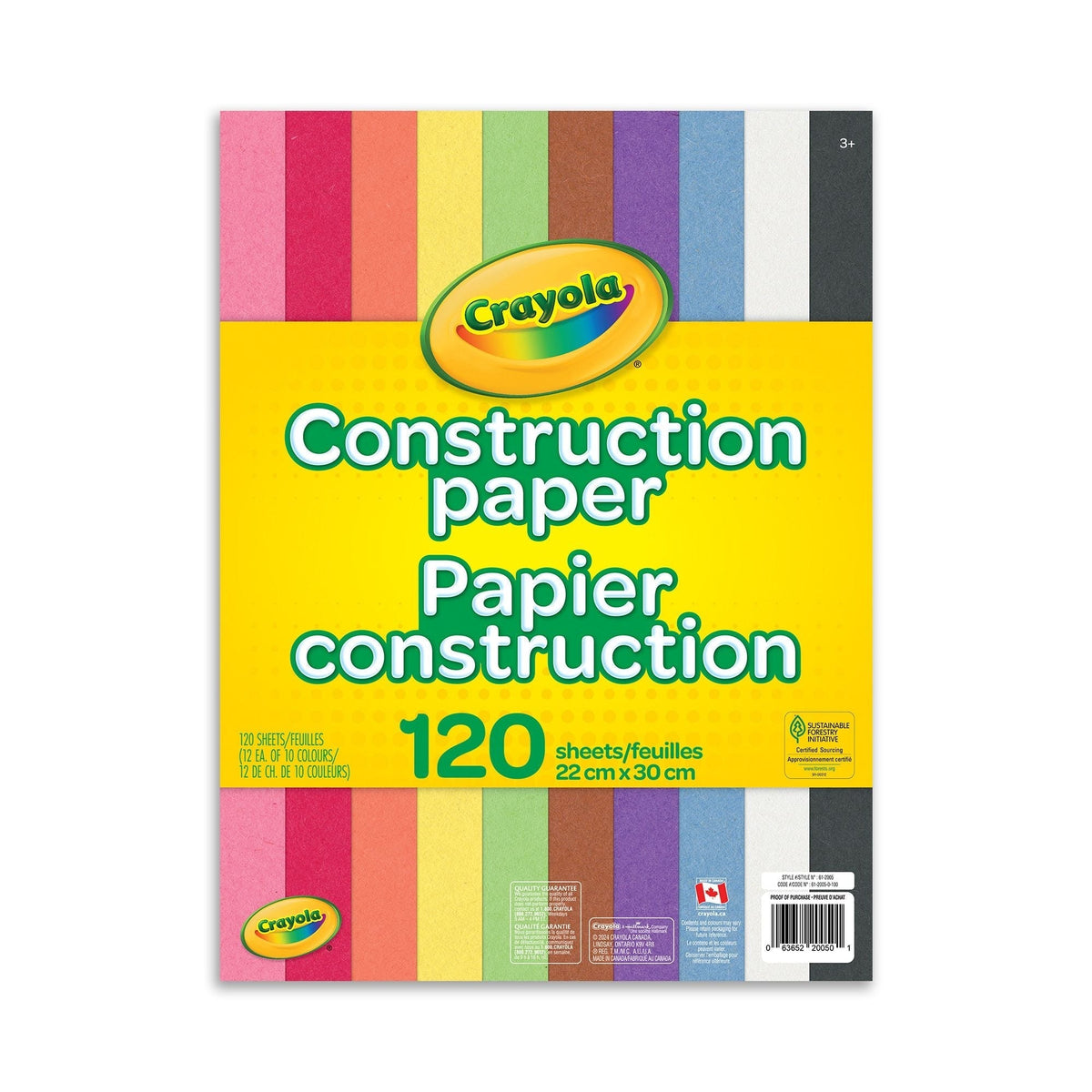 Construction Paper, 120 Count, Multicolour Z6I4 - product image 1