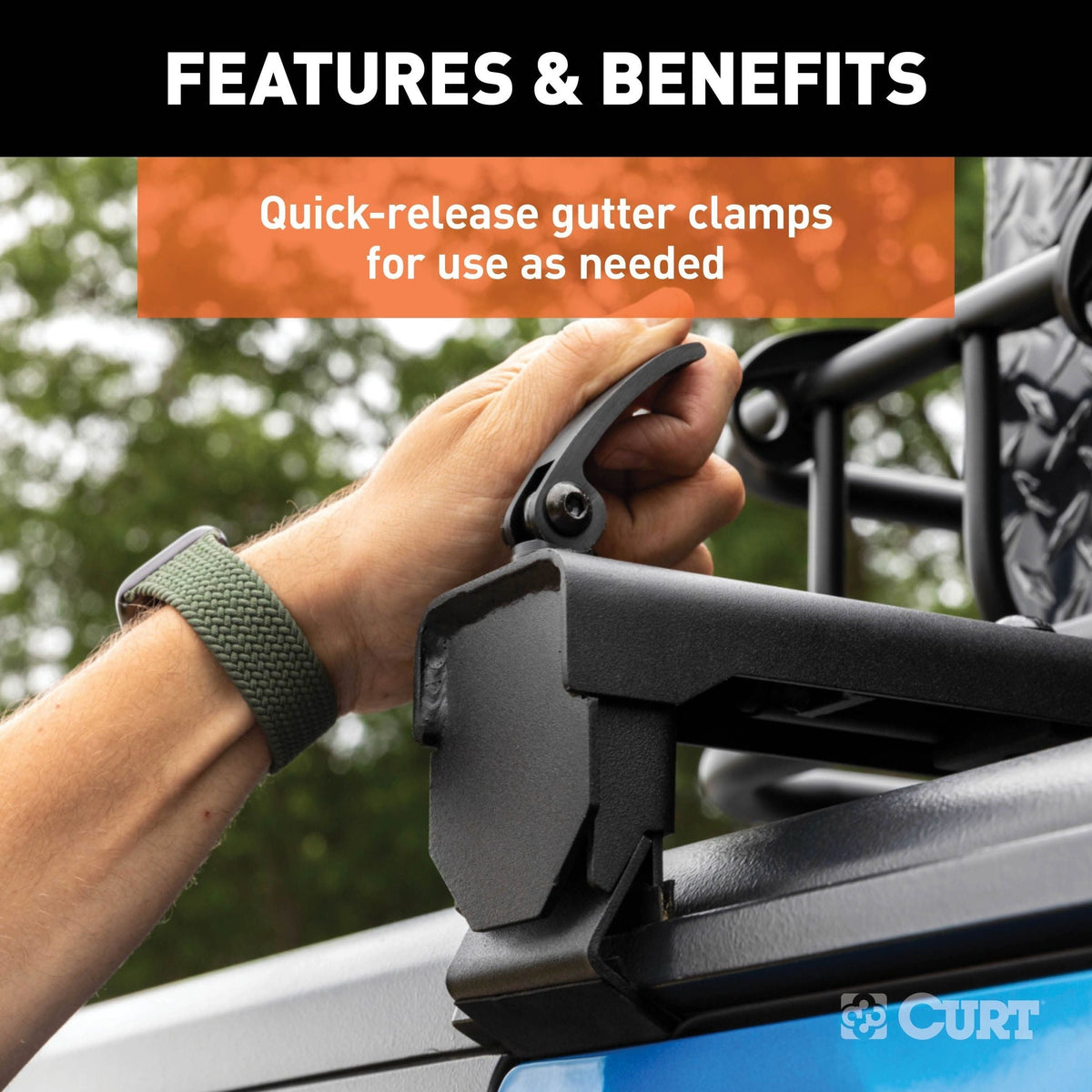 18122 Quick-Release Roof Rack Crossbars, Black Steel, Select Wrangler JK V3O0 - product image 5