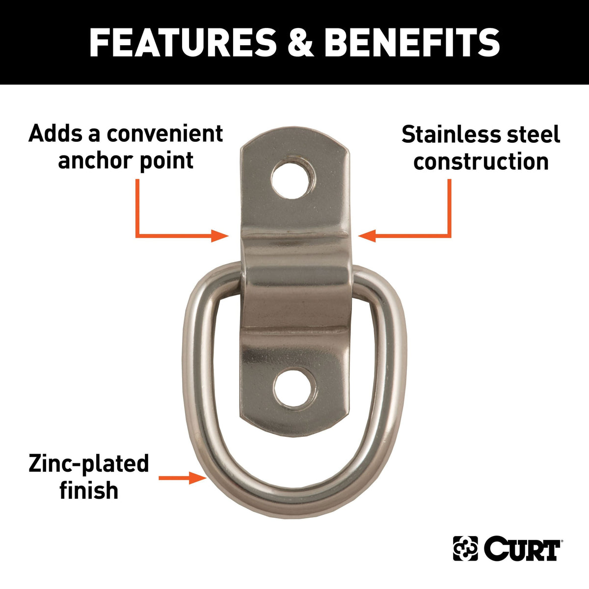 83732 1 x 1-1/4-in Surface-Mounted Tie-Down D-Ring (1,200 lbs) B1Y7 - product image 3