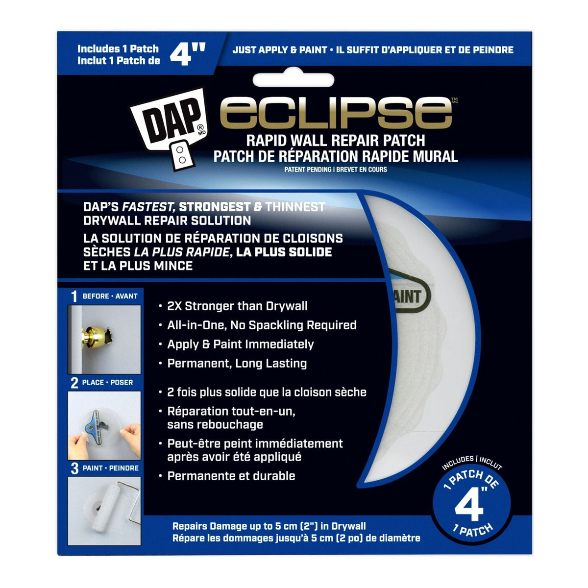 Eclipse Rapid Wall Repair Patch, 6-in K8E2 - product image 1