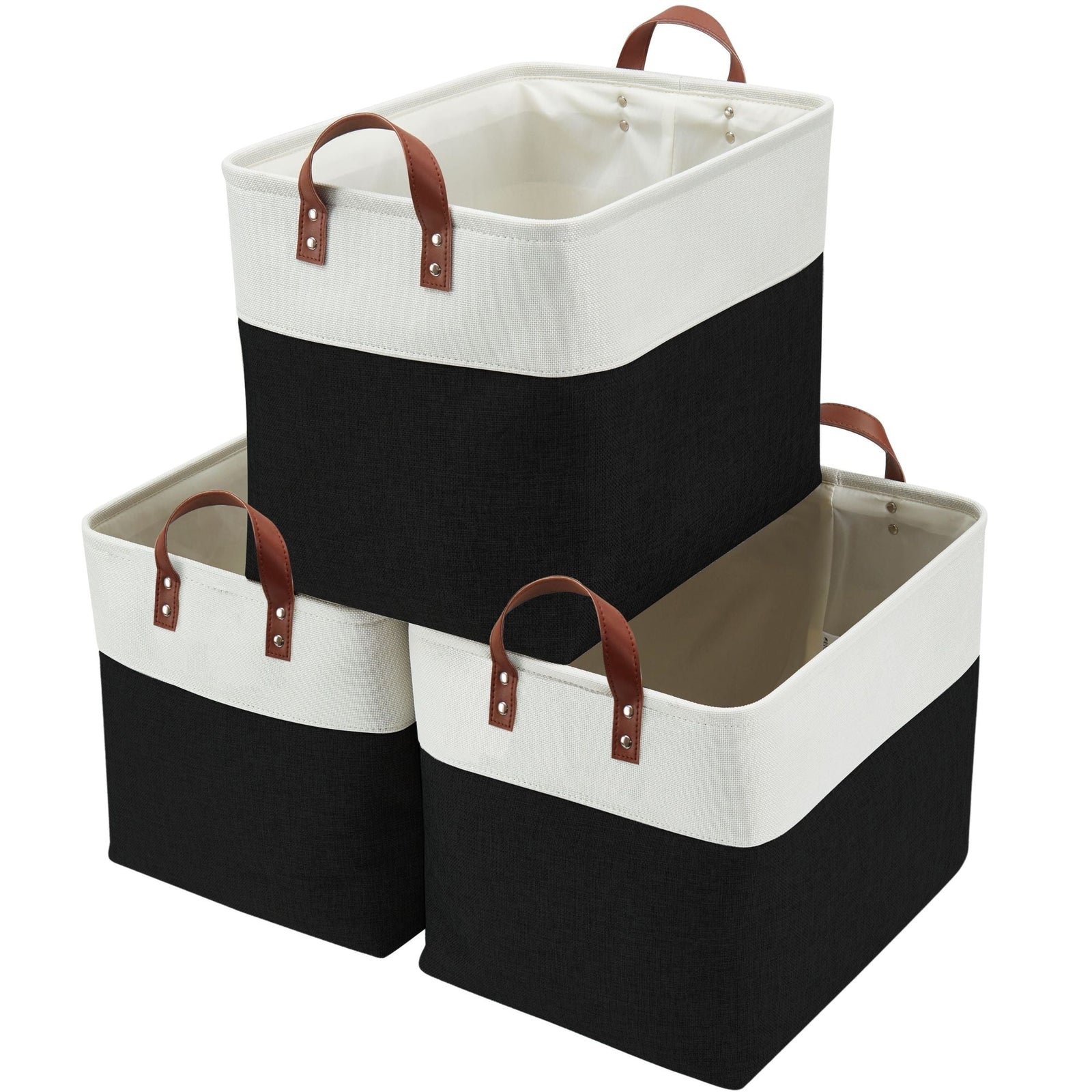 Jumbo Foldable Storage Basket, 42-L, 3-pk, Black Q4P8 - product image 1