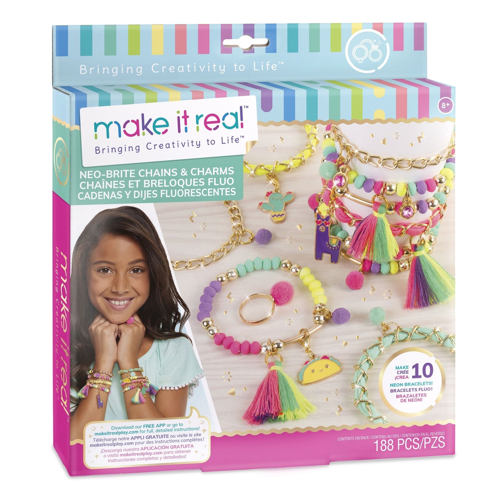 Customizable Friendship Bracelete & Charms, Multi-Coloured, 188-pk, for Arts & Crafts/Birthday Favour A2Q5 - product image 1