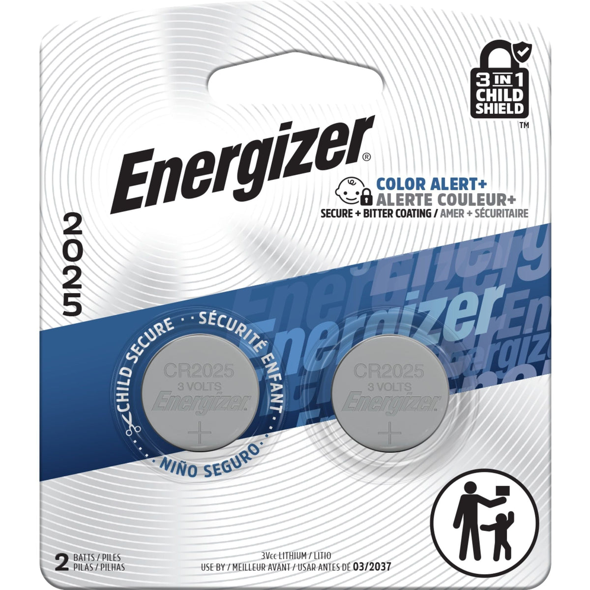 2-pk CR2025 3V / 3 Volt Lithium Coin Cell Batteries, Long Lasting C1O7 - product image 1