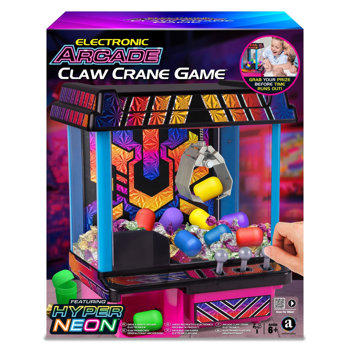 GAME Hyper Neon Series Electronic Arcade Claw Crane for Ages 6+ I6I7 - product image 1