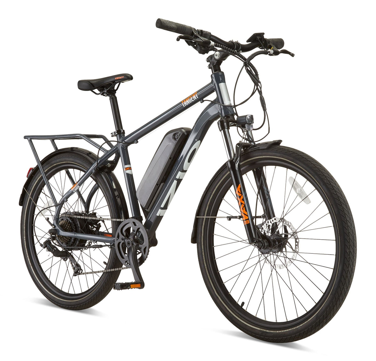 iZip Tangent All-Terrain 48V Electric Bike with Storage Carrier, 26-in Wheel, Grey T5Z7 - product image 1