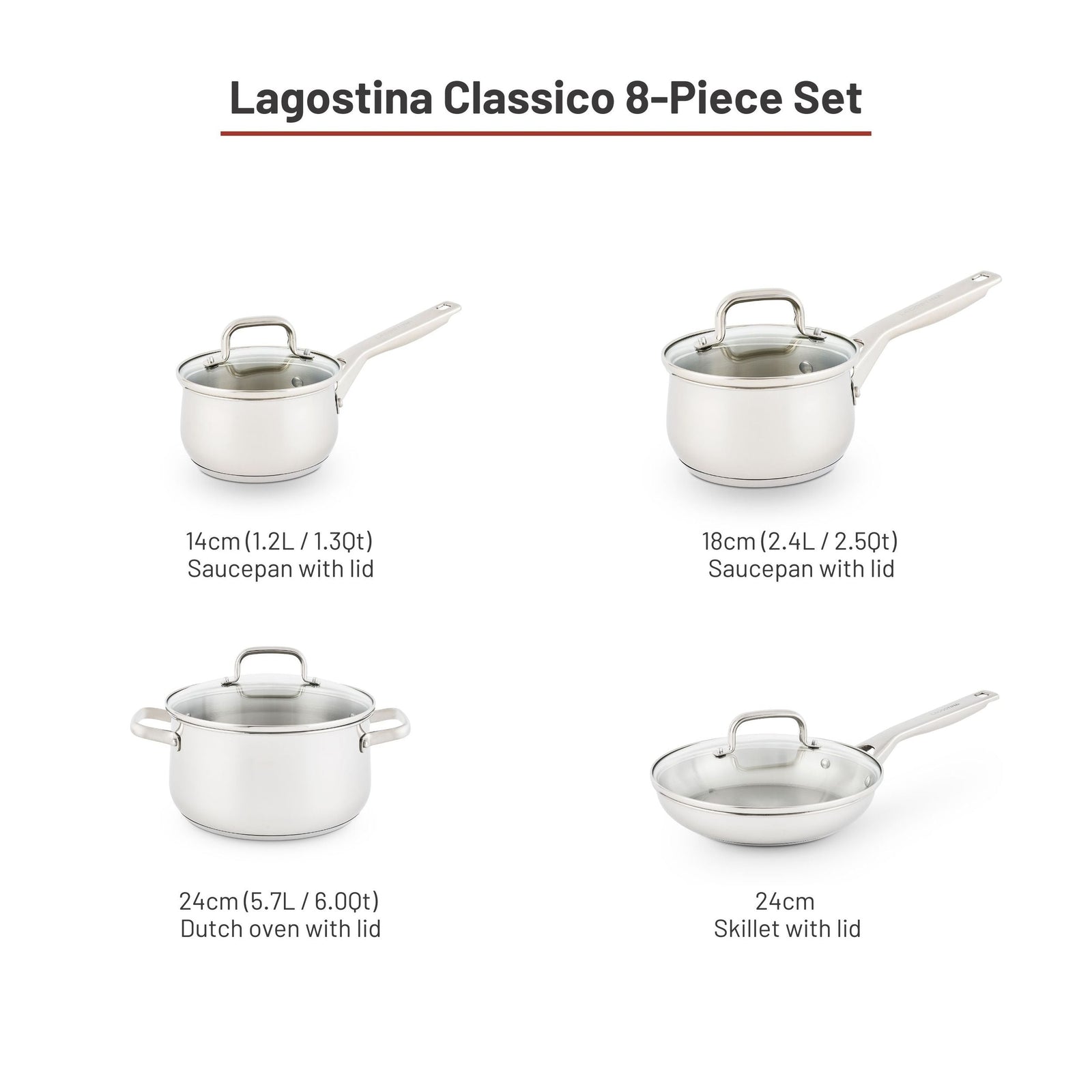 Classico Stainless Steel Cookware Set, 8-pc K7S6 - product image 4