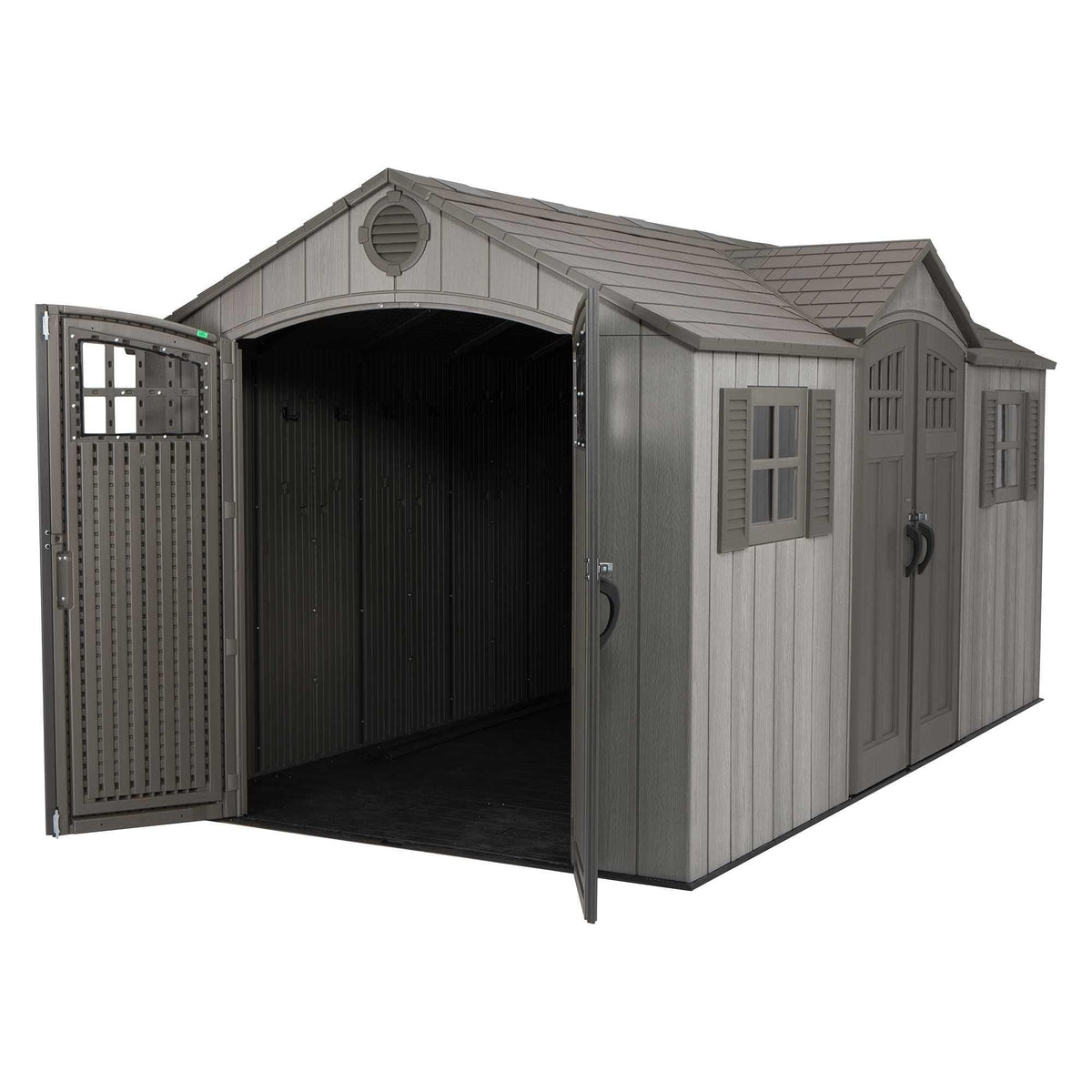 Outdoor Storage Shed with Dual Side Entry, Dark Grey Roughcut, 15 x 8-ft S5R2 - product image 2