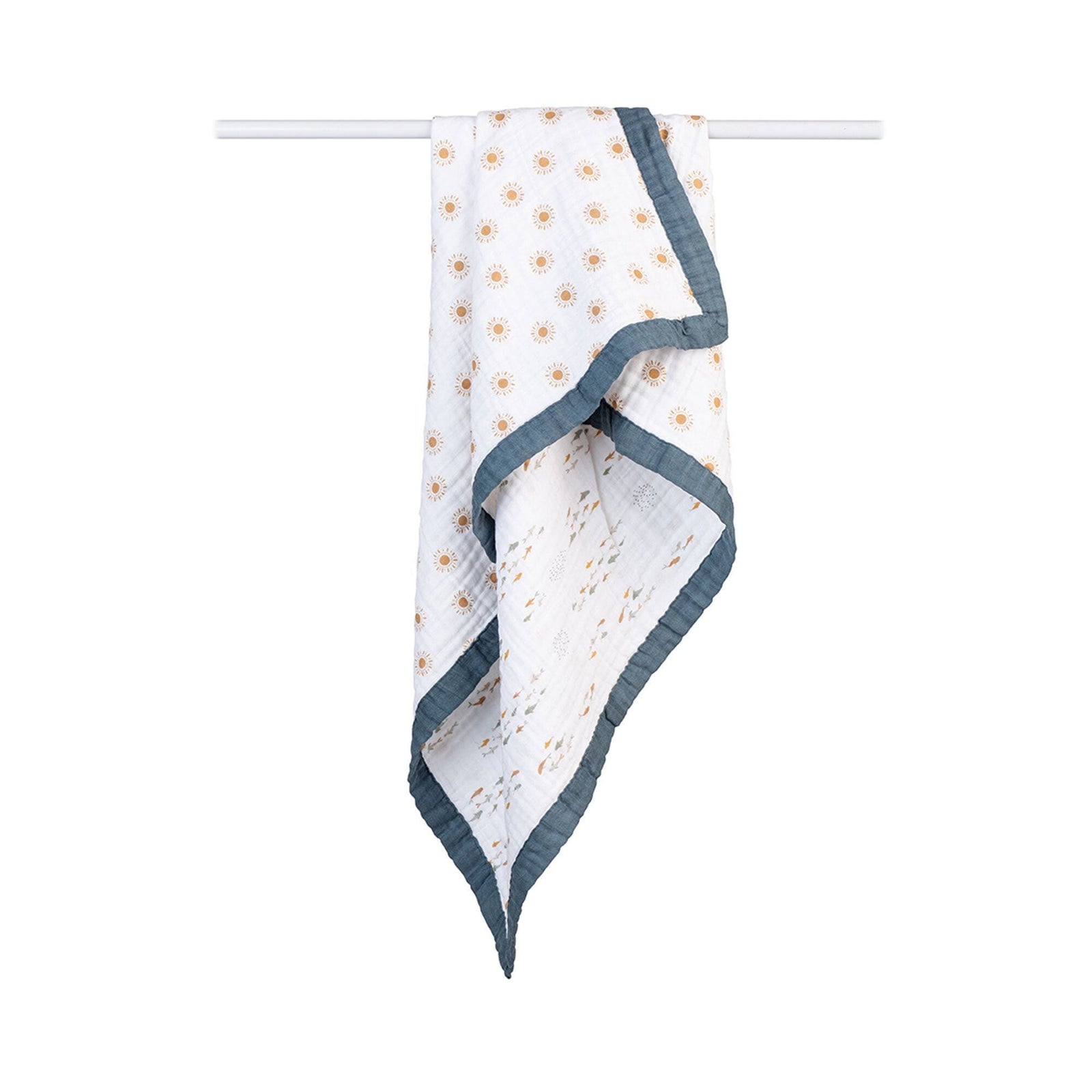 3-Ply Sun & Fish Reversible Muslin Blanket L4R2 - product image 1
