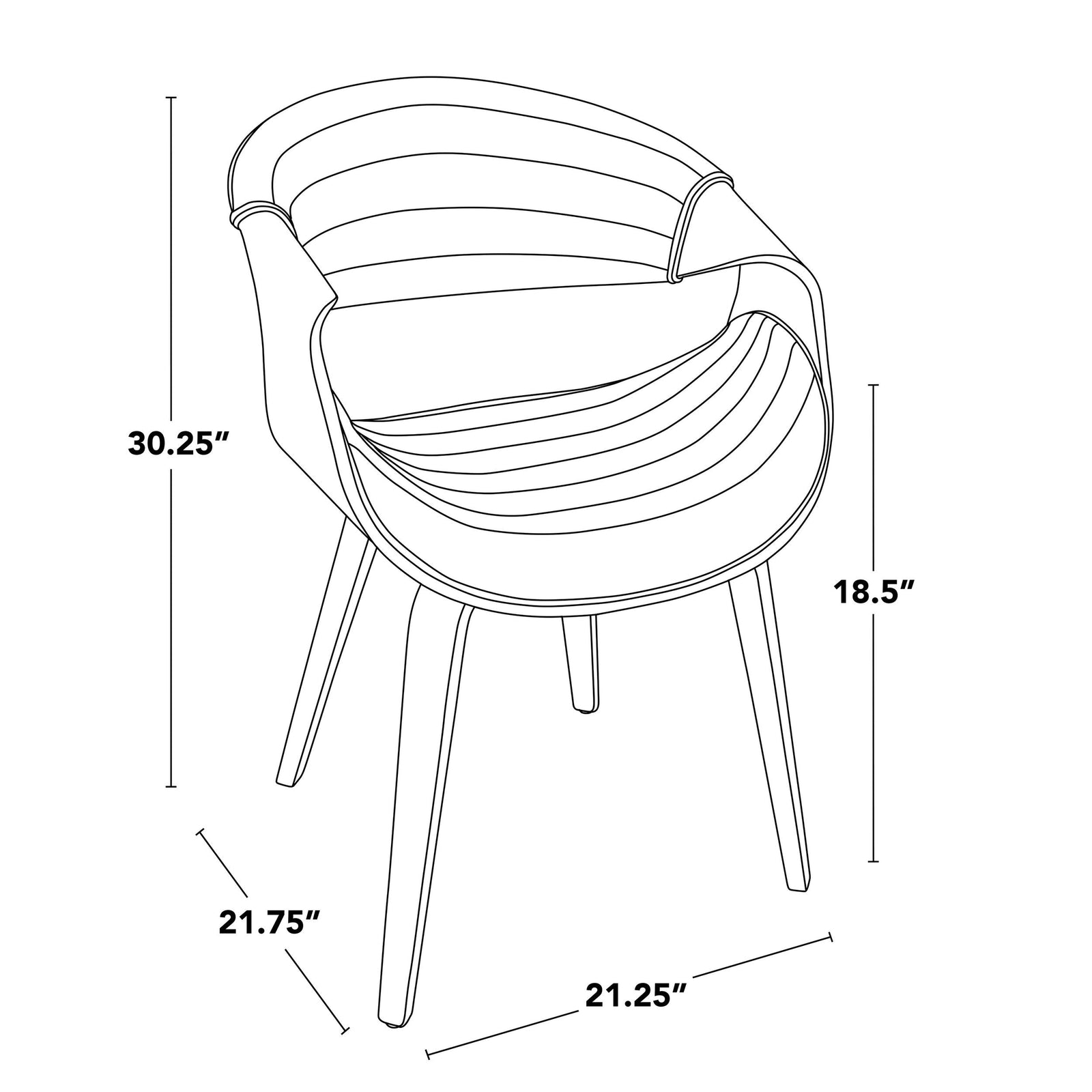 Symphony Faux Leather Dining/ Accent Chair, Cream D0D0 - product image 7