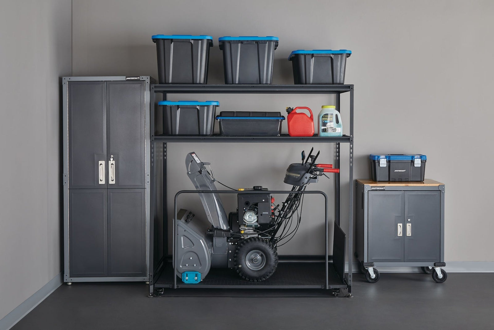 Seasonal Storage Rack with Rolling Platform Cart, Black, 65.5-in x 35.5-in x 68-in M9P3 - product image 5