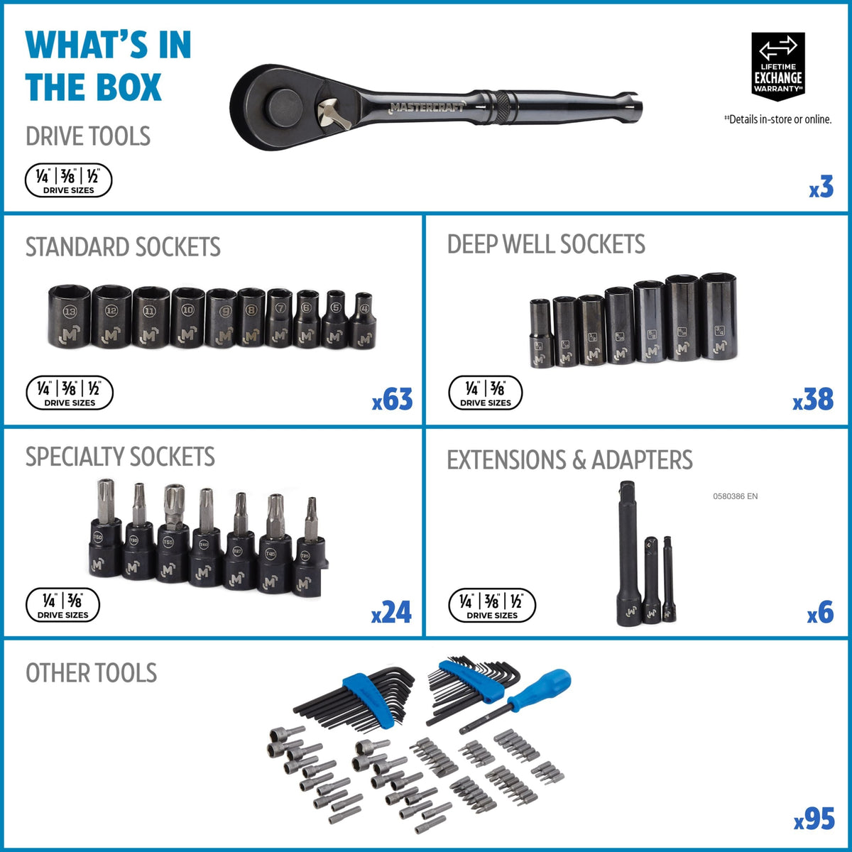 Socket Set, 229-pc, SAE / Metric, CRV, Black Steel Finish Q5A0 - product image 6
