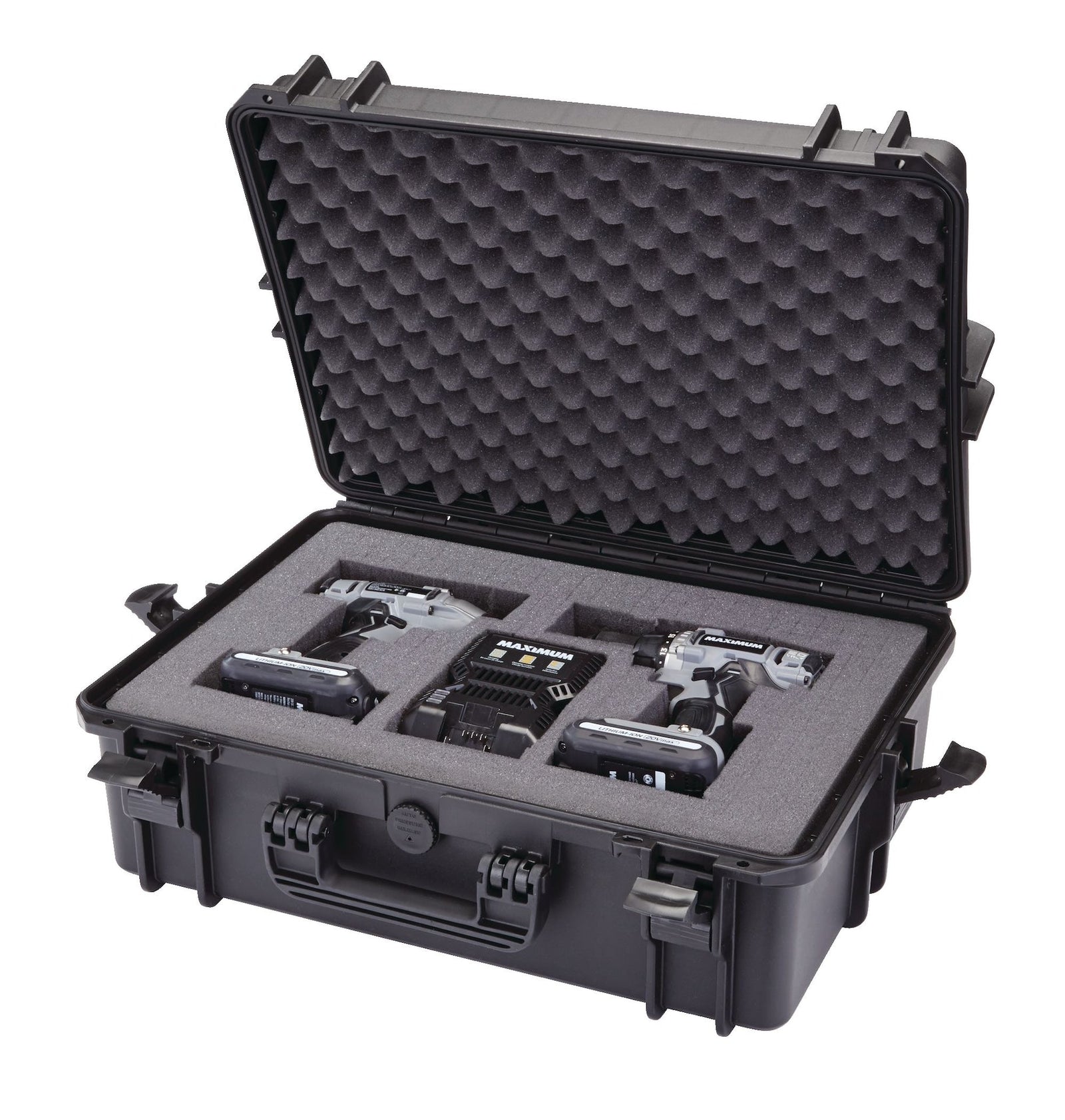 Portable IP67 Waterproof Case/Tool Box with Foam Layers, Black, Large, 22-in C7O6 - product image 5