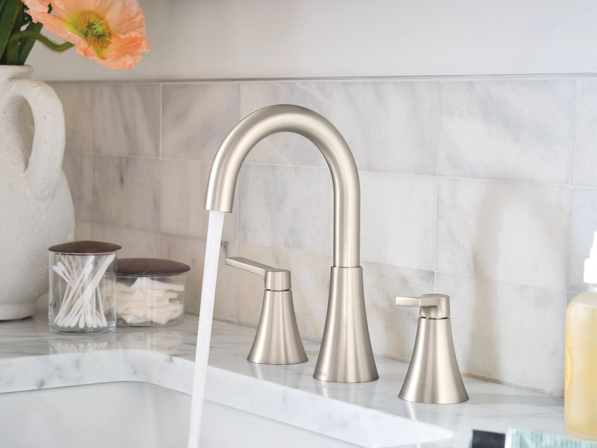 Mikah Double Handle Widespread Bathroom Faucet, Spot Resist Brushed Nickel B4T9 - product image 2