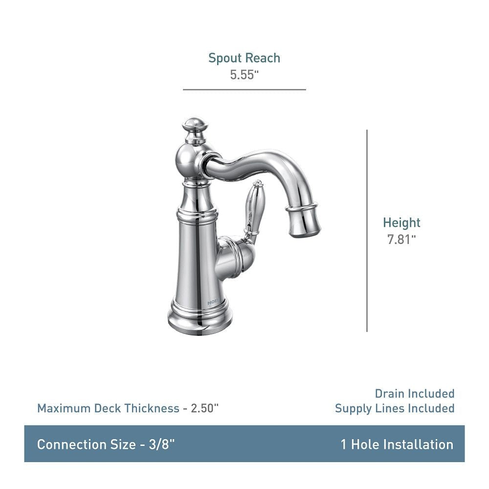 Weymouth Single Handle Single Hole Bathroom Sink Faucet, WaterSense Certified, Brushed Gold P9X0 - product image 2