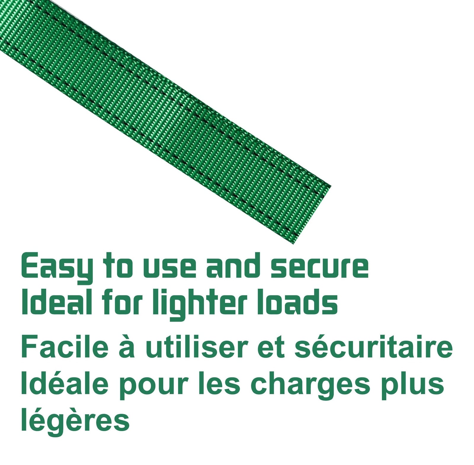 450-lb Light Duty Lashing Straps with Cam Buckle Clasps, Weatherproof, 1-in x 12-ft, 2-pk B3R2 - product image 5