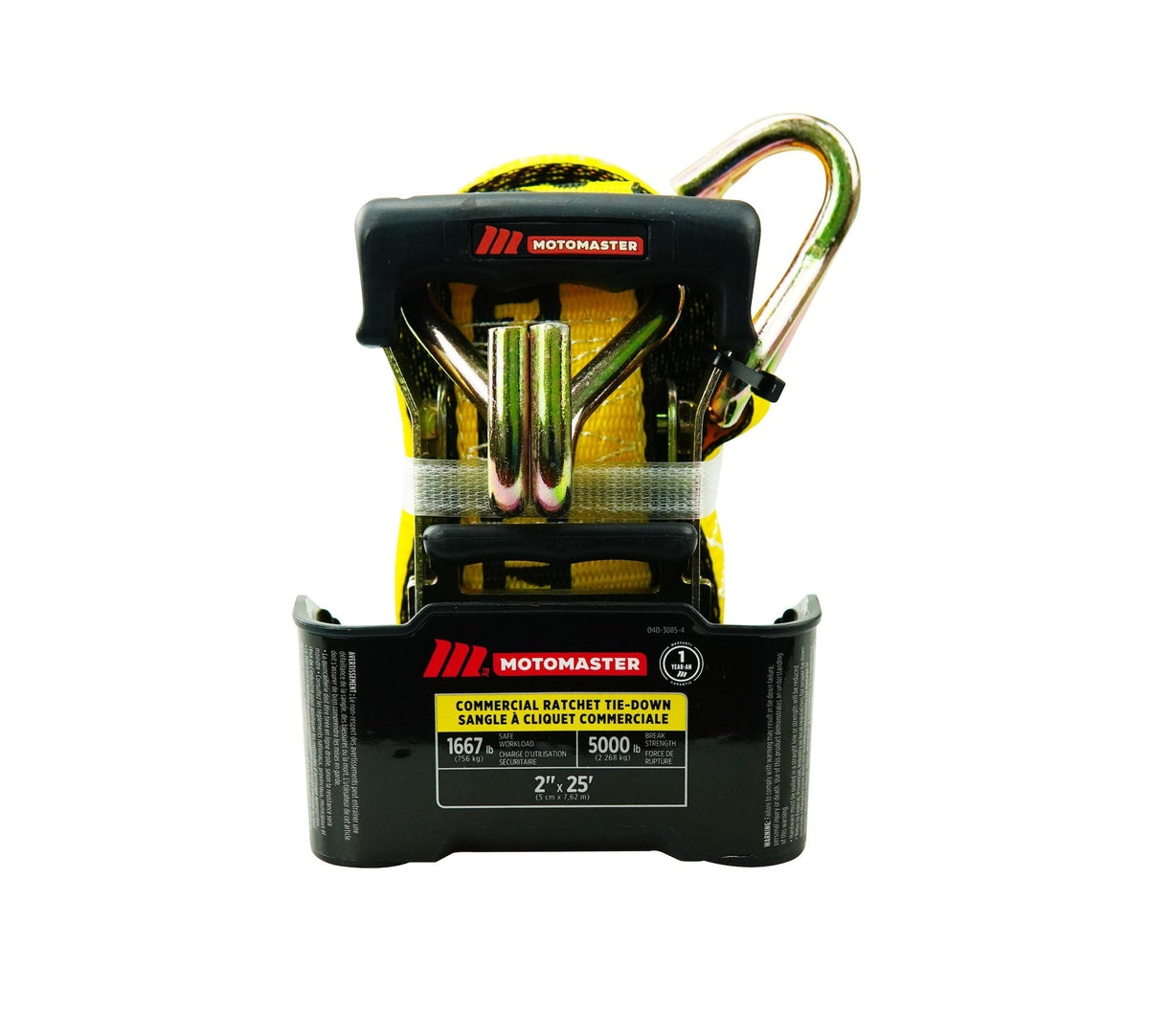 5,000-lb Commercial Ratchet Tie Down Strap with Double-J Hook, 2-in x 25-ft K8L9 - product image 1