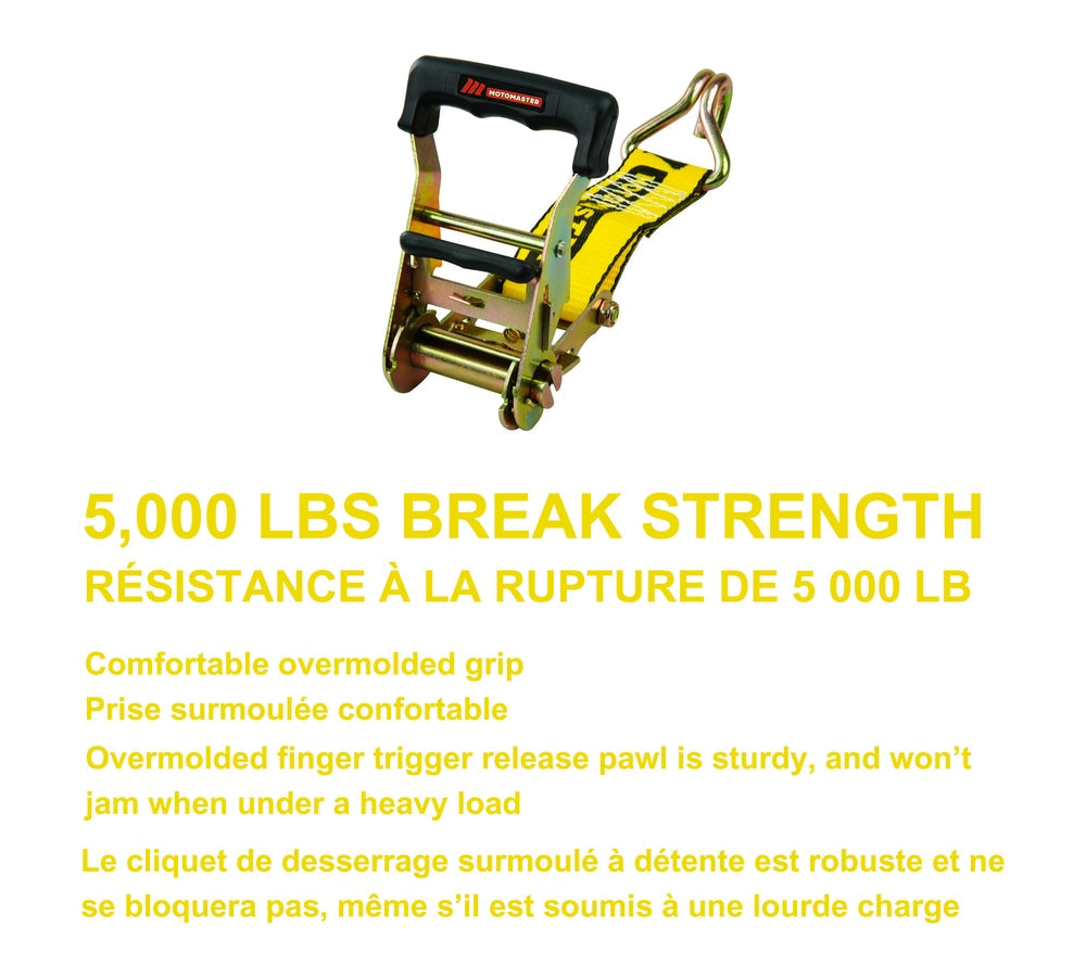 5,000-lb Commercial Ratchet Tie Down Strap with Double-J Hook, 2-in x 25-ft Y0M1 - product image 3