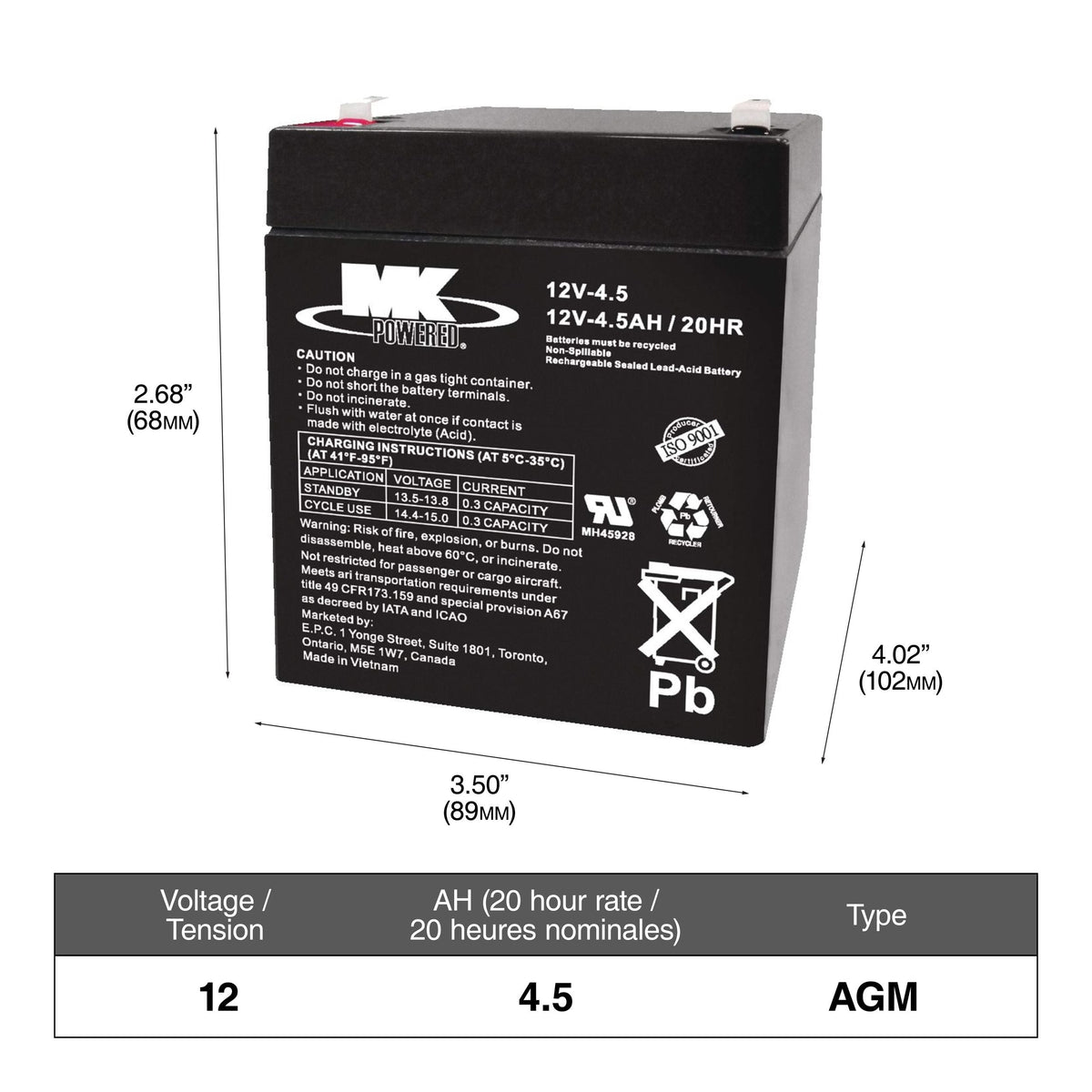 ELIMINATOR AGM Group Size 49 (H8/L5) Battery, 850 CCA B4N1 - product image 1