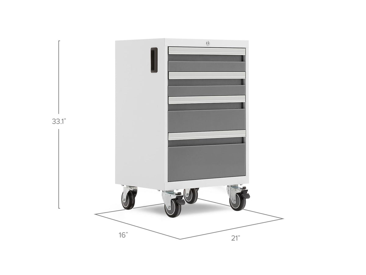 Bold 3.0 Series Lockable 4-Drawer Rolling Tool Cabinet, Fully-Welded, 600-lb Capacity, White/Platinum, 21-in E2N8 - product image 3