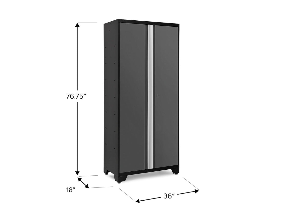 Bold Series Lockable 24-Gauge Steel RTA Storage Locker with 3 Shelves, Grey/Black, 36-in I1I3 - product image 5