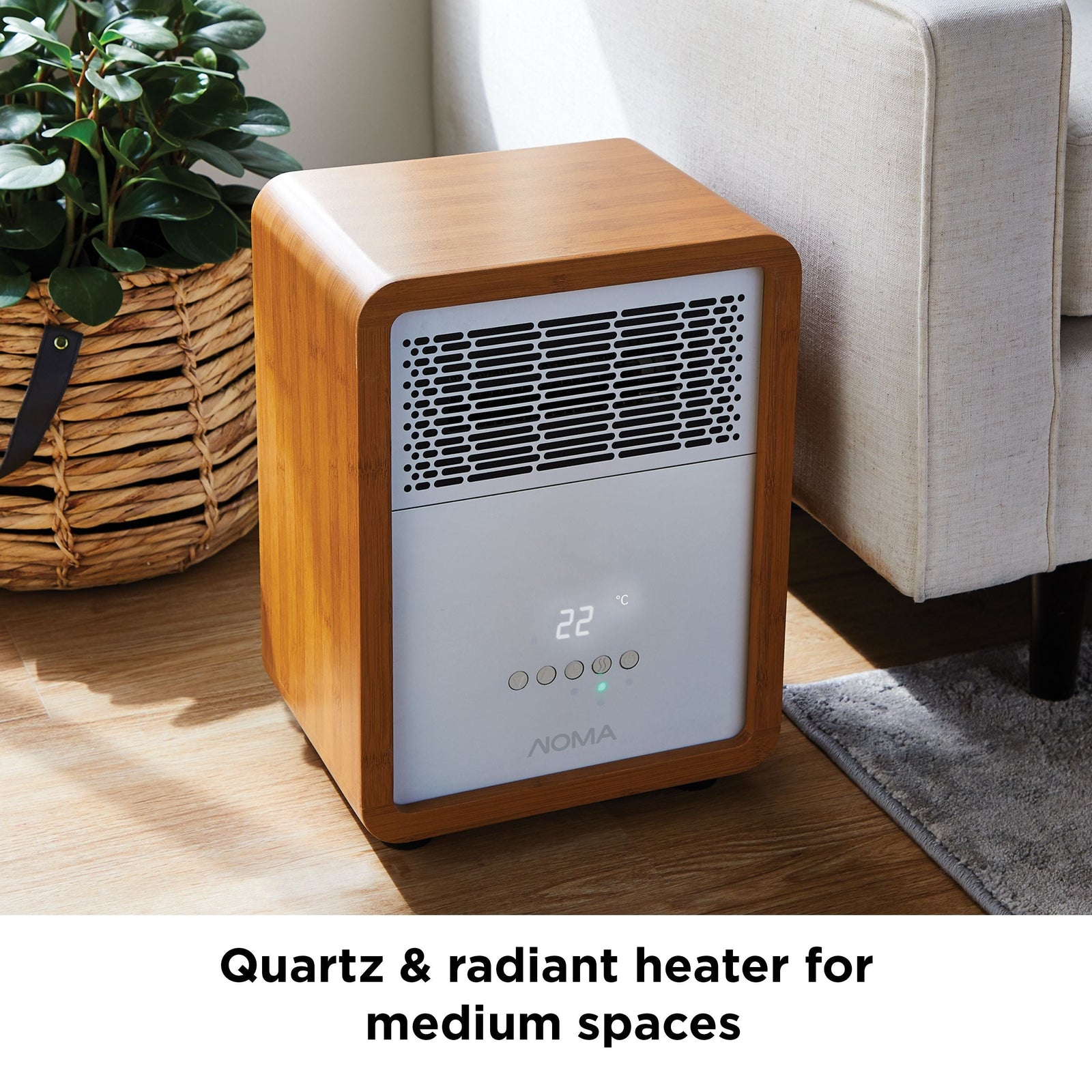 3-Setting Cabinet Heater with Child Lock, Quartz and Radiant Heating, Wood Grain Finish R5Q6 - product image 3