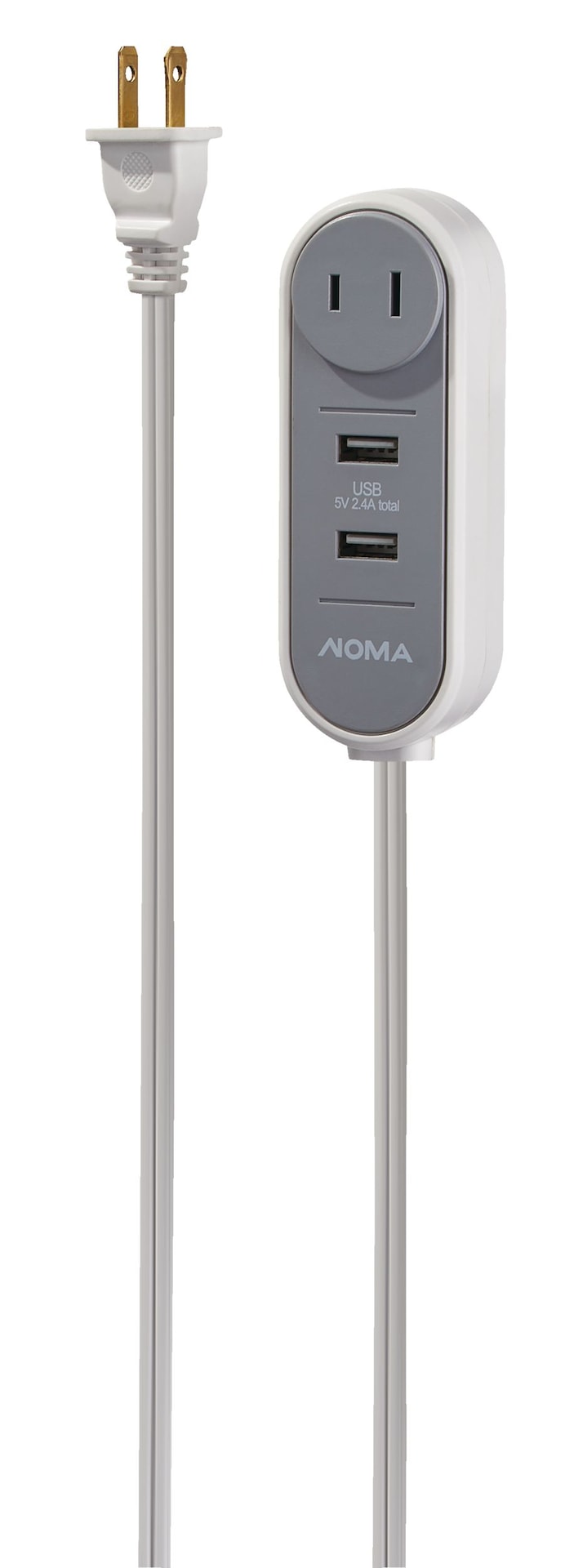6-ft 6-in 16/2 Extension Cord with 2 USB Outlets, Travel design, White U6U0 - product image 2