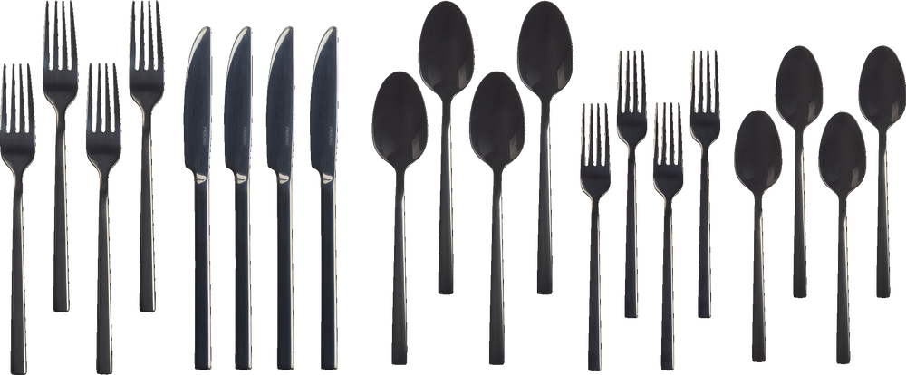Belvedere Stainless Steel Flatware Set, Serves 4, 20-pc, Black H5N3 - product image 3