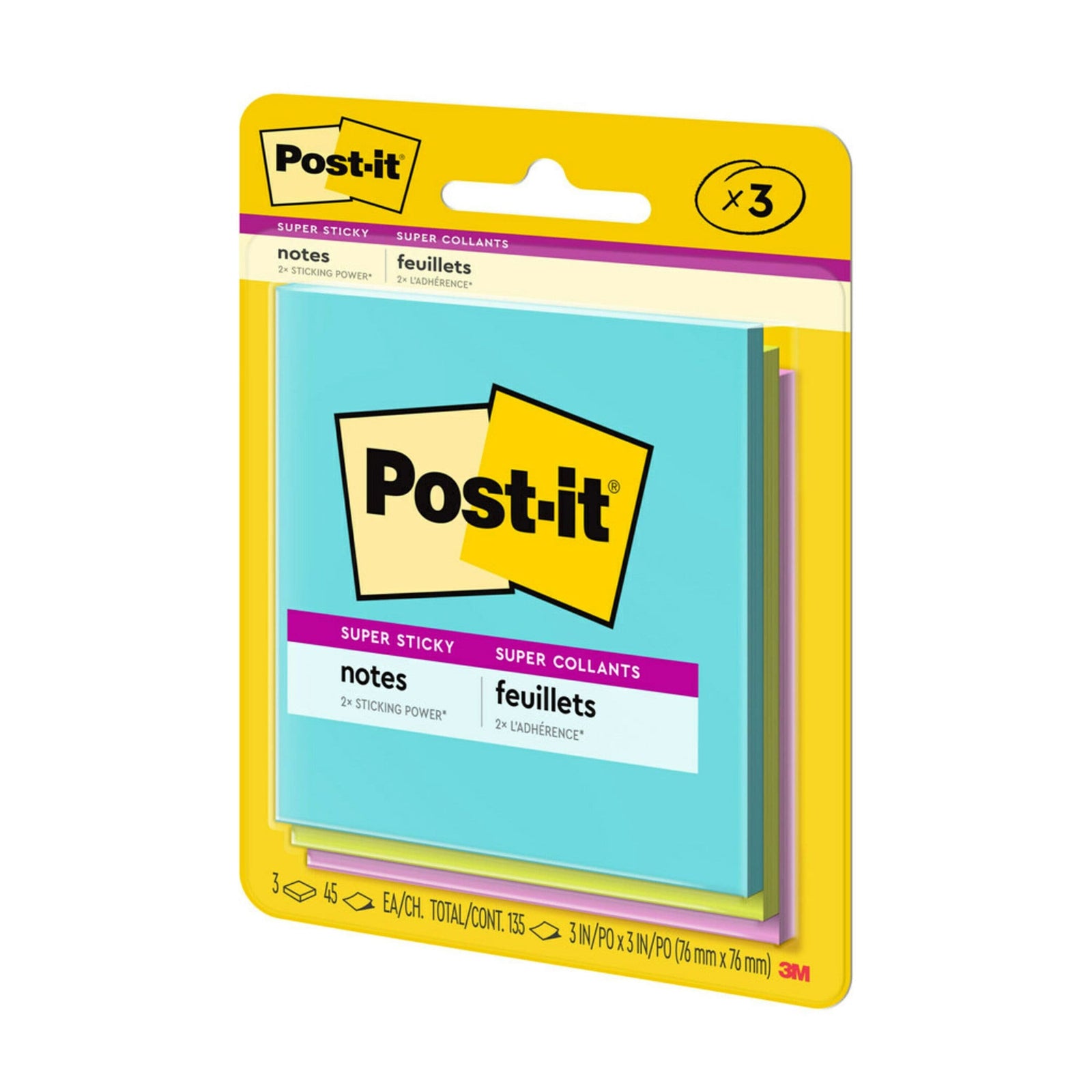 Super Sticky Notes Supernova Neons Notes, 3-pk G6G2 - product image 1