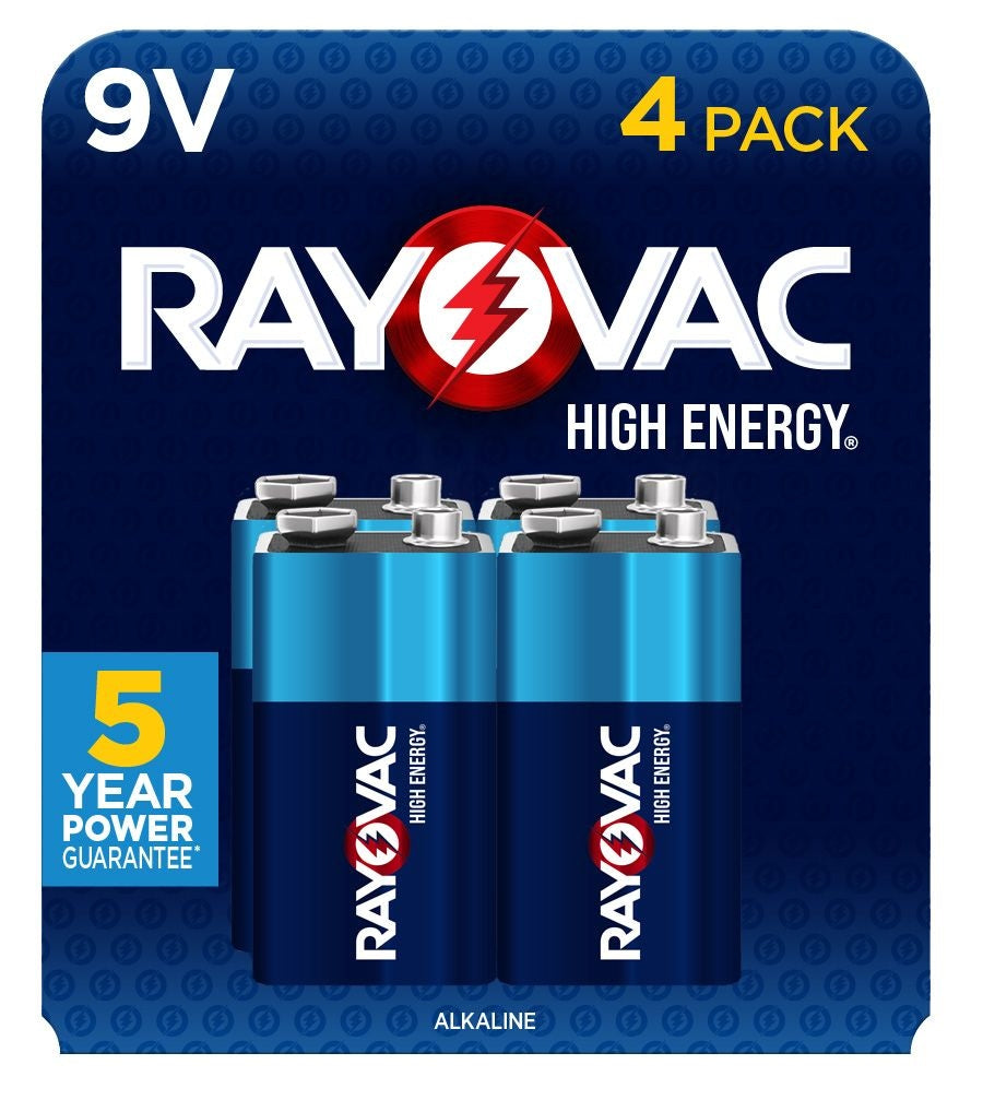 HIGH ENERGY 9V/9 Volt Alkaline Batteries, Long Lasting, All Purpose, 4-pk Z9W1 - product image 2