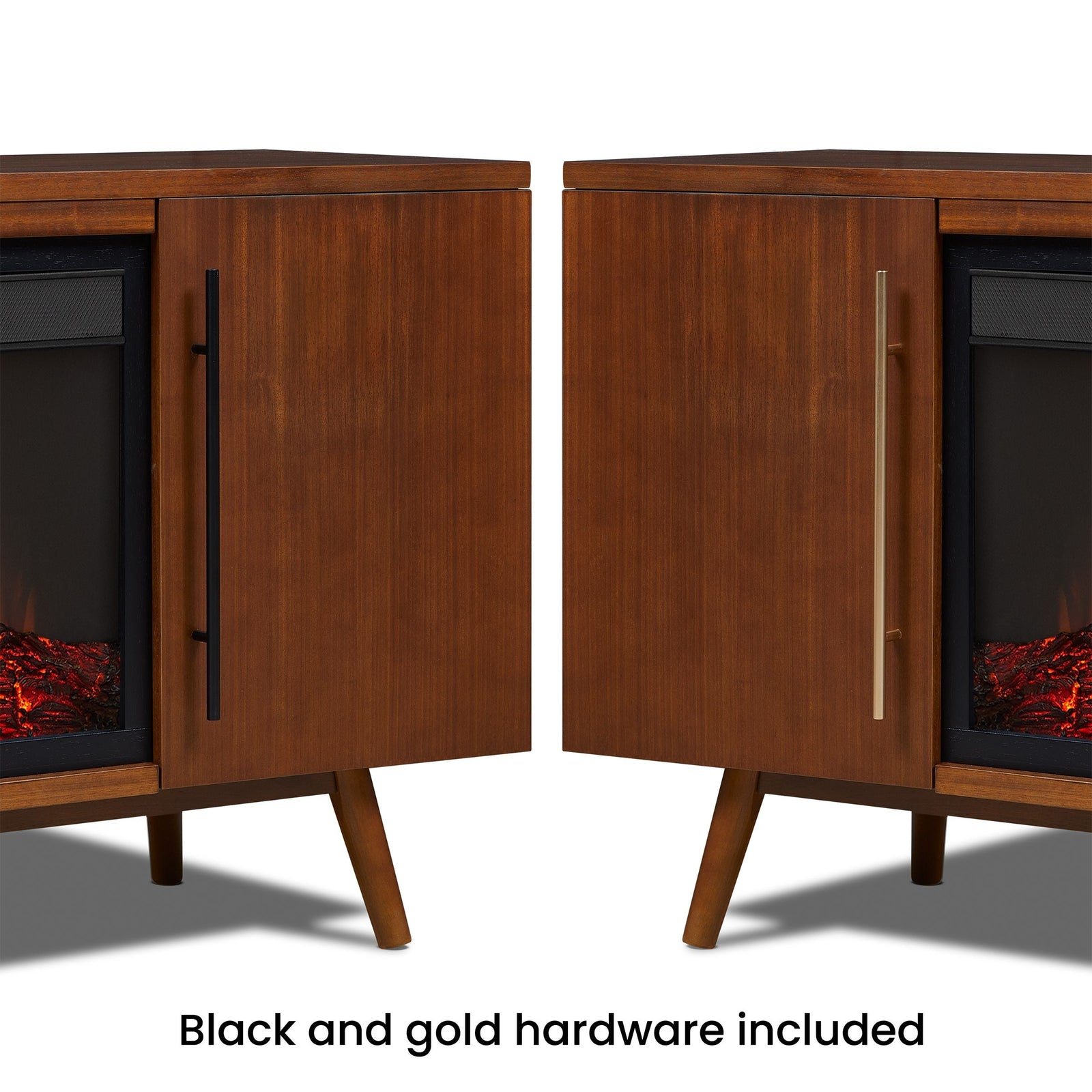 Flame Morris Media Indoor Electric Fireplace TV Stand, 72-in, 1500W, Includes Remote Control & Firebox, Vintage Black Maple S7O9 - product image 8