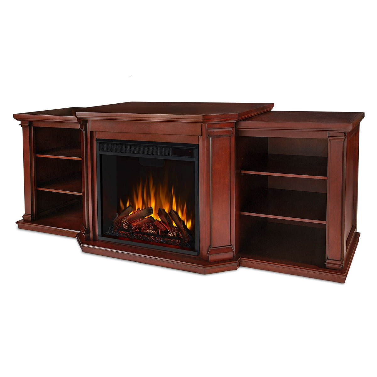 Flame Valmont Media Indoor Electric Fireplace TV Stand, 74-in, 1500W, Includes Remote Control & Firebox, Dark Mahogany Z6N0 - product image 1