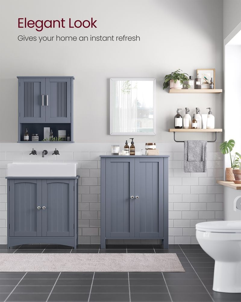 Home Dove Grey Floor Cabinet with 2 Adjustable Shelves H2W9 - product image 7