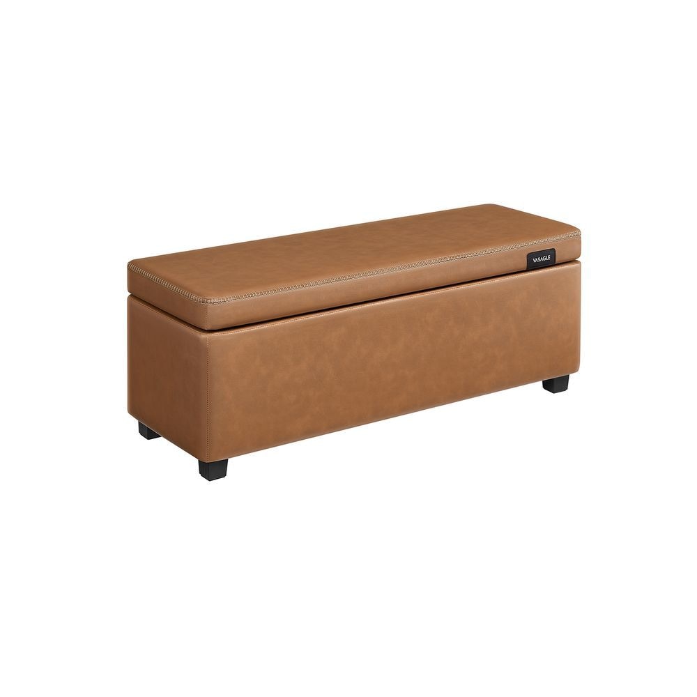 Home Mid-Century Modern Brown Storage Ottoman V2J0 - product image 1