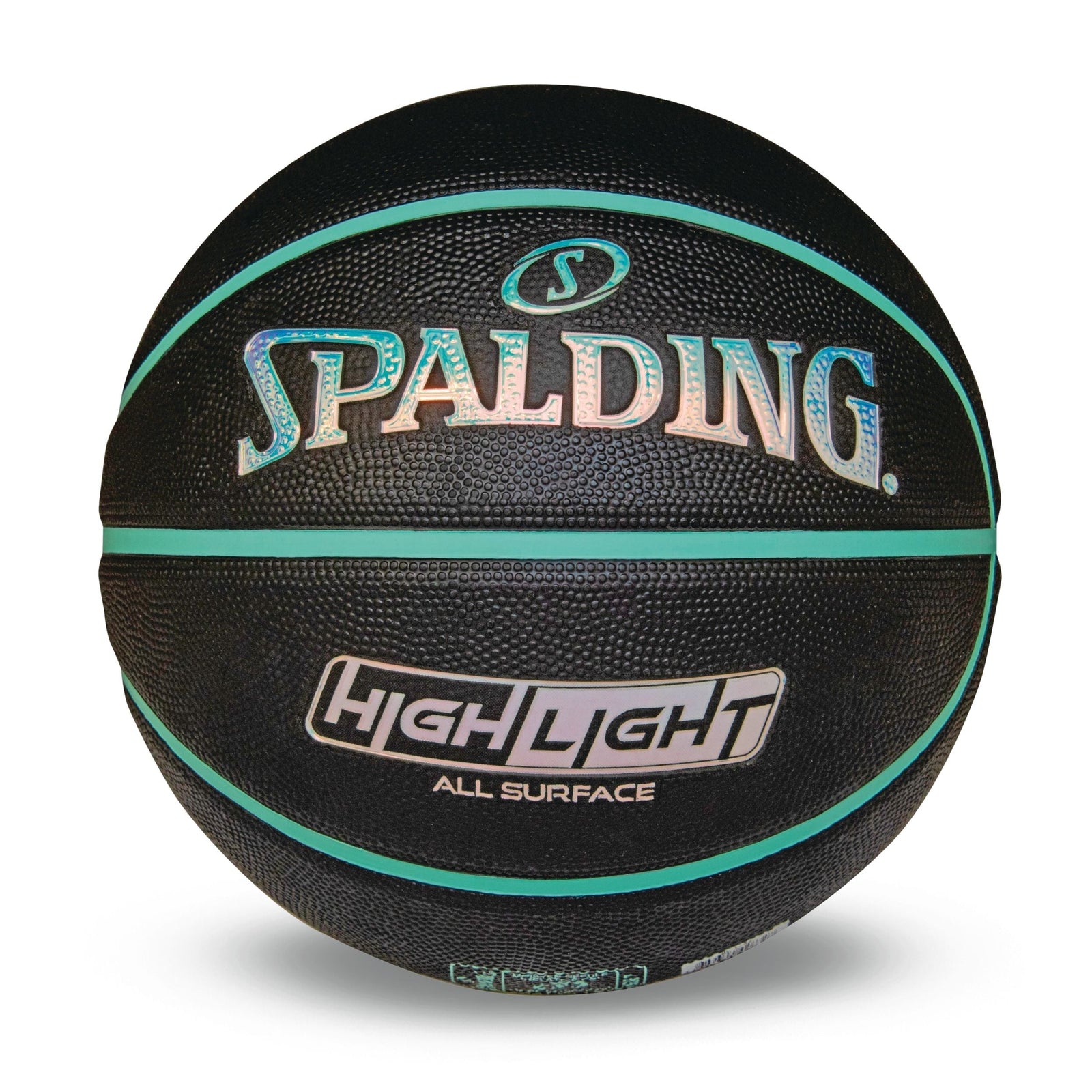 Highlight Foil Basketball, Black/Mint, Size 7 I4P8 - product image 1