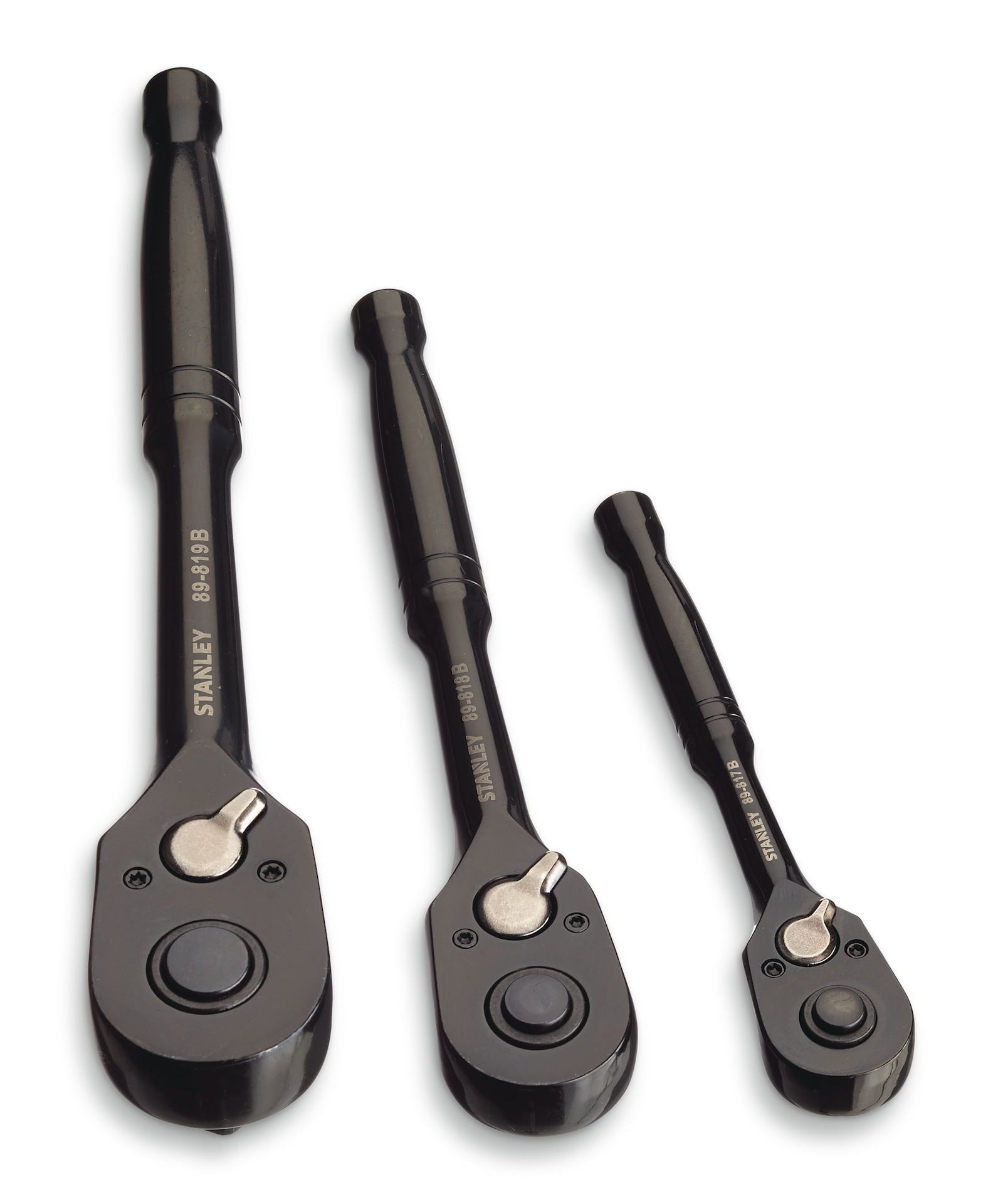 Professional Grade Black Chrome Ratchet Set, 3-pc J2E3 - product image 1