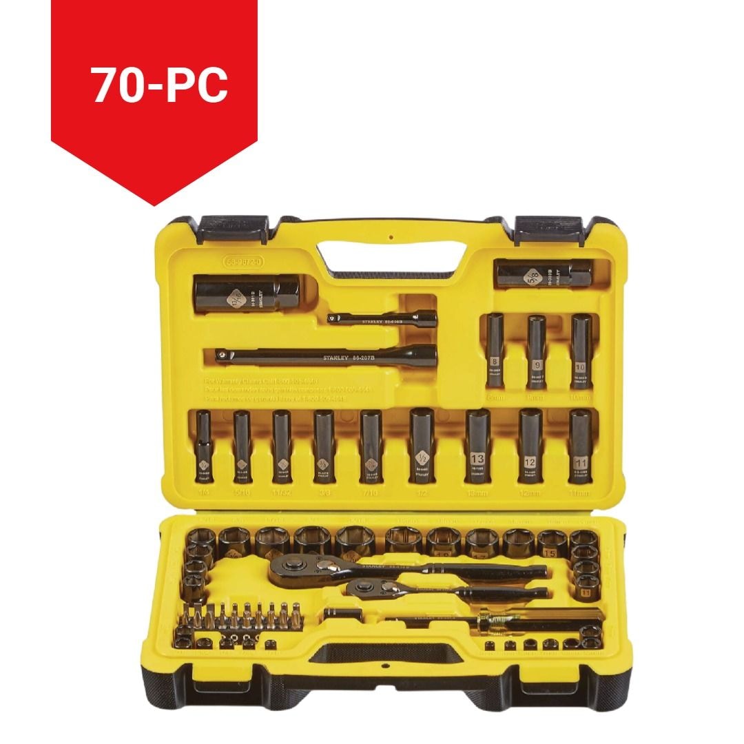 Professional Grade Black Chrome Socket Set, 70-pc, SAE/Metric O0J7 - product image 4