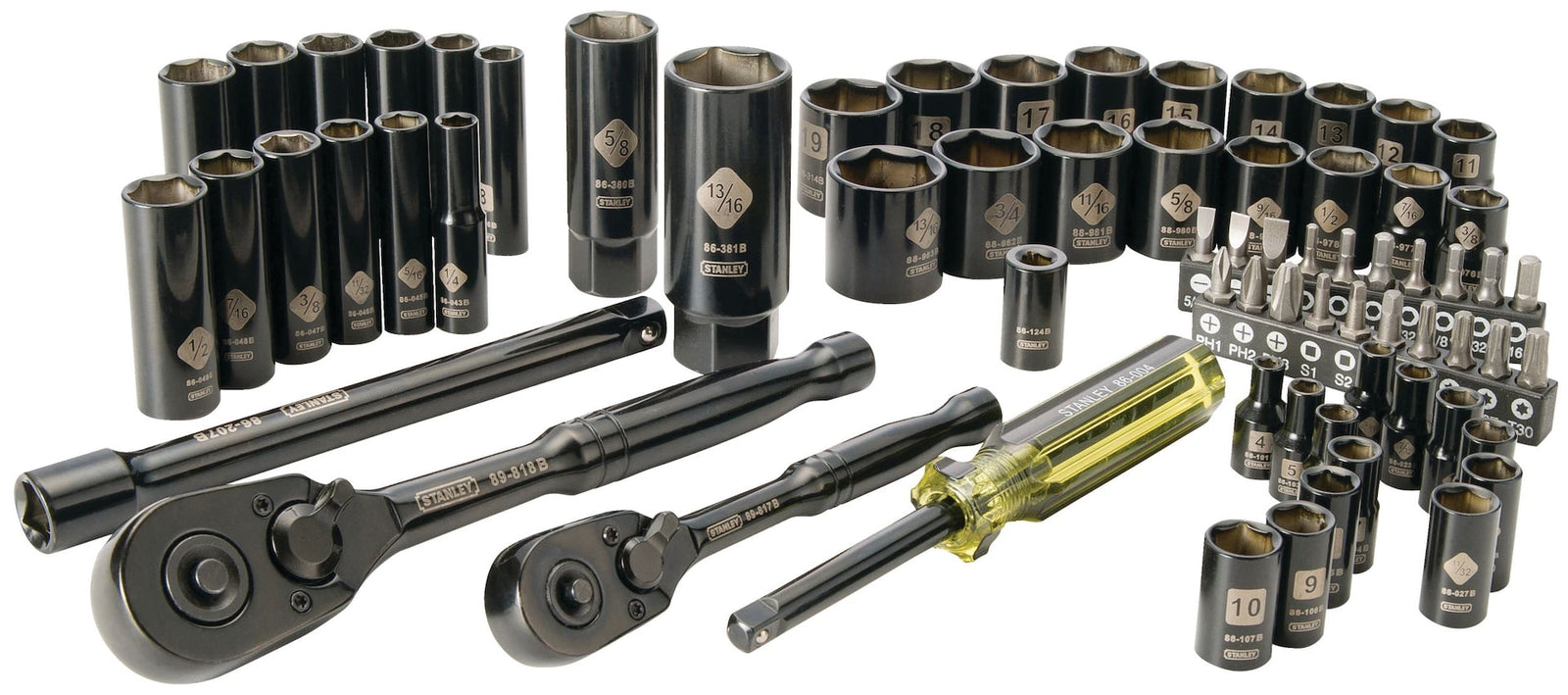 Professional Grade Black Chrome Socket Set, 70-pc, SAE/Metric O0J7 - product image 5