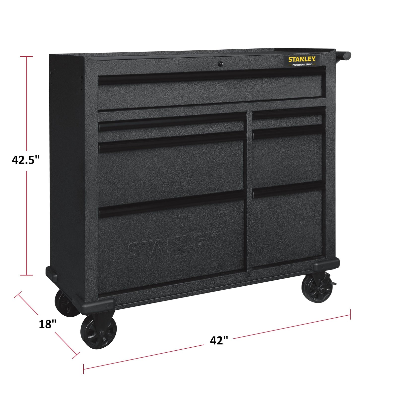 Rolling Tool Storage Cabinet with 7 Drawers, Power Bar with USB, Black, 42-in H7T6 - product image 3