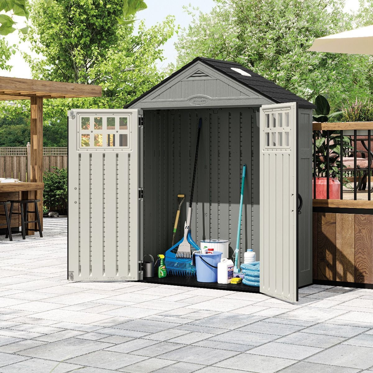 Everett 6x3-ft Dove Grey All-Weather Storage Shed I0N9 - product image 8