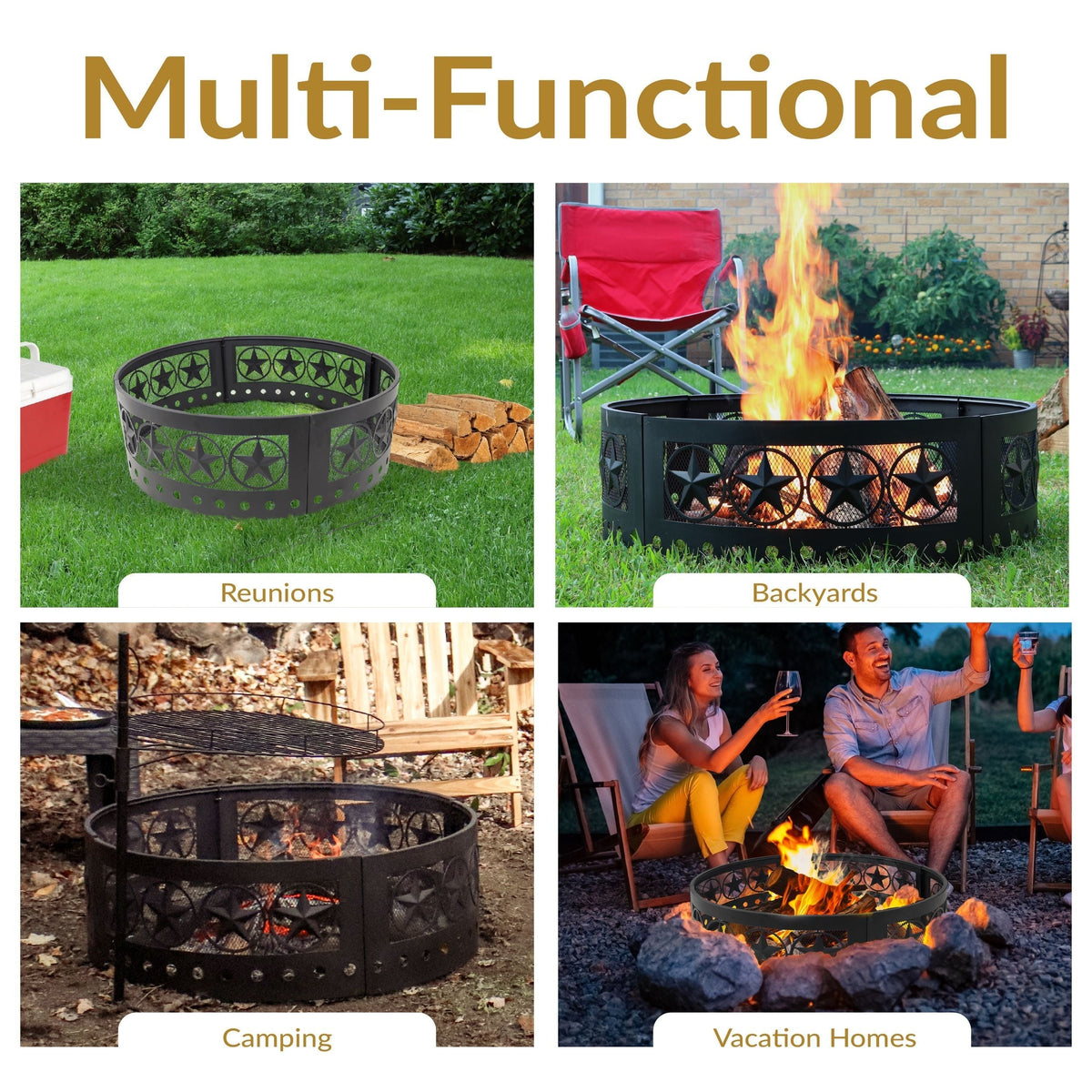 Décor Heavy-Duty Steel Cut Out Campfire Ring, 36-in L6F8 - product image 4